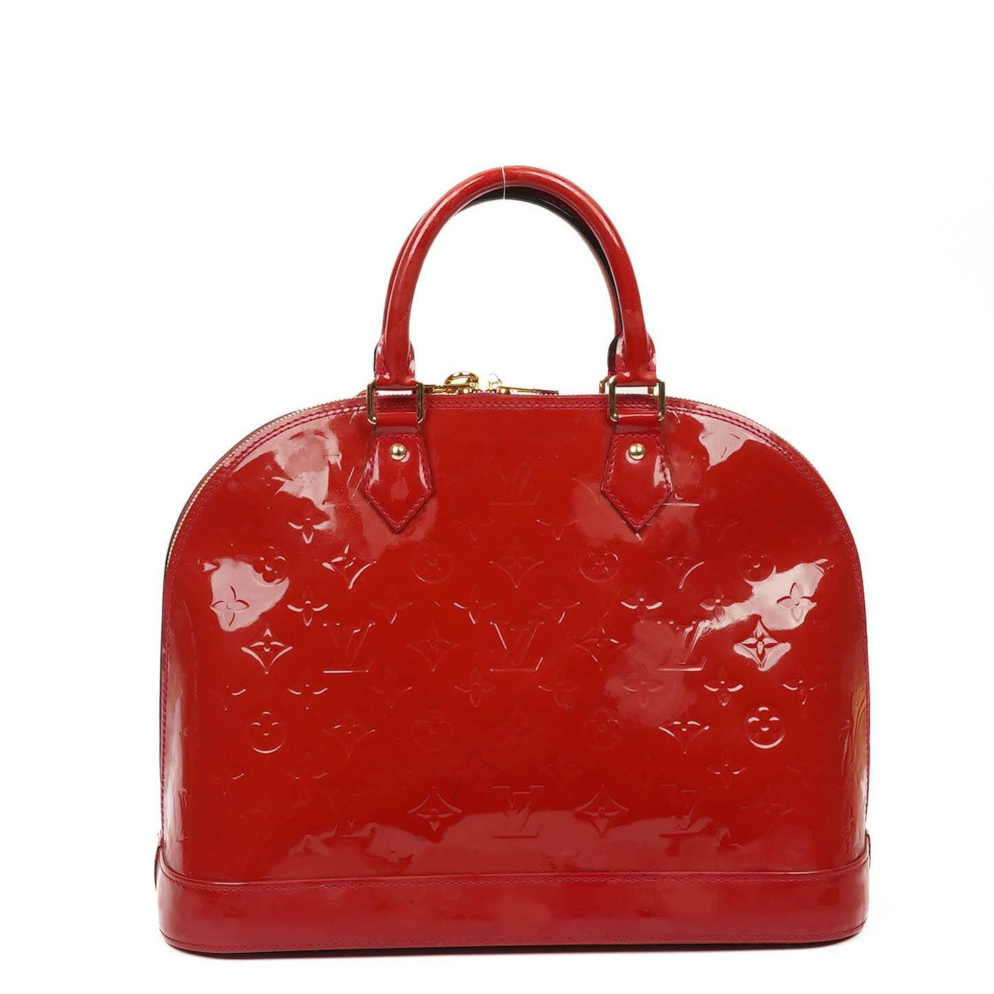 Louis Vuitton Alma MM Rose Indien Monogram Vernis Leather Bag