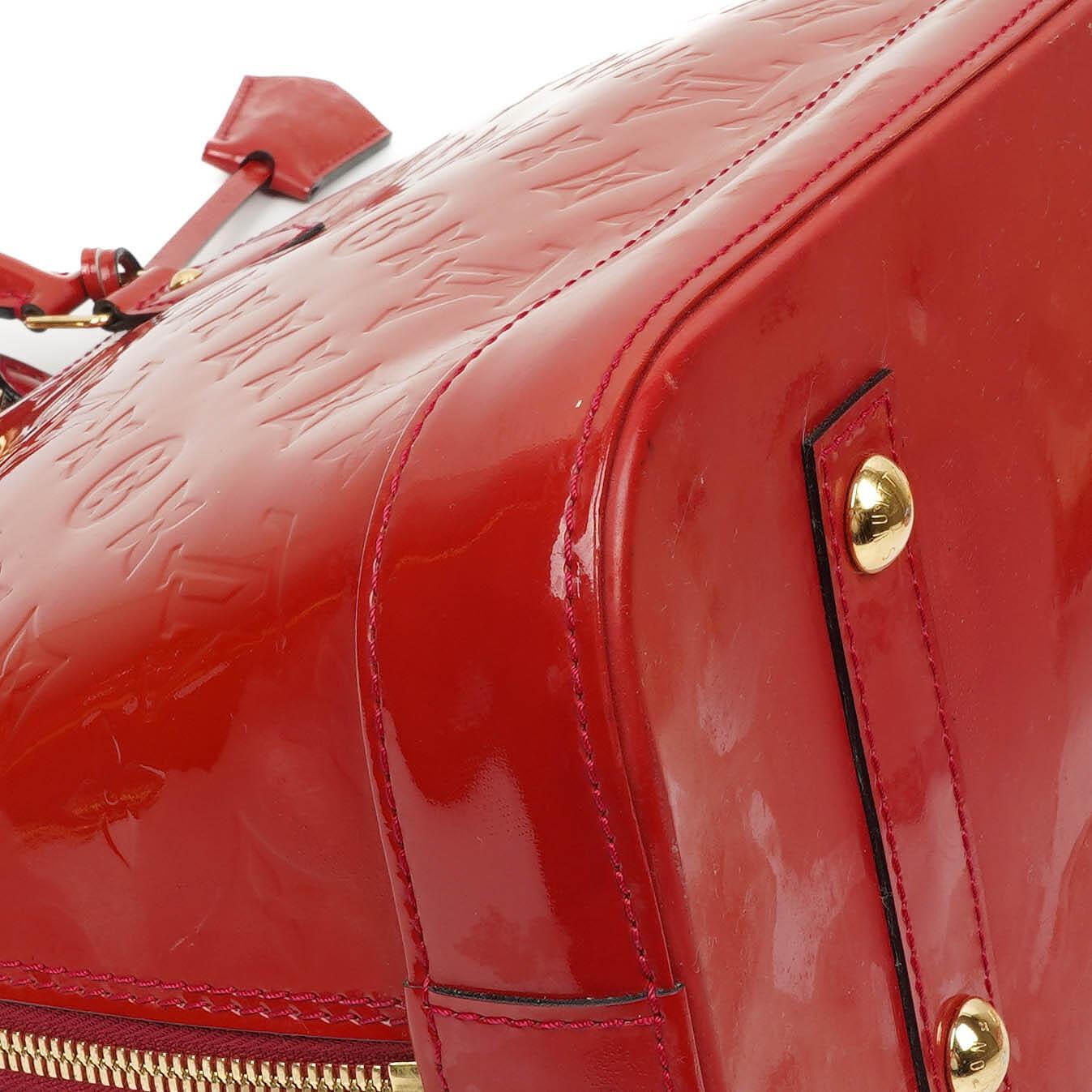 Louis Vuitton Alma MM Rose Indien Monogram Vernis Leather Bag