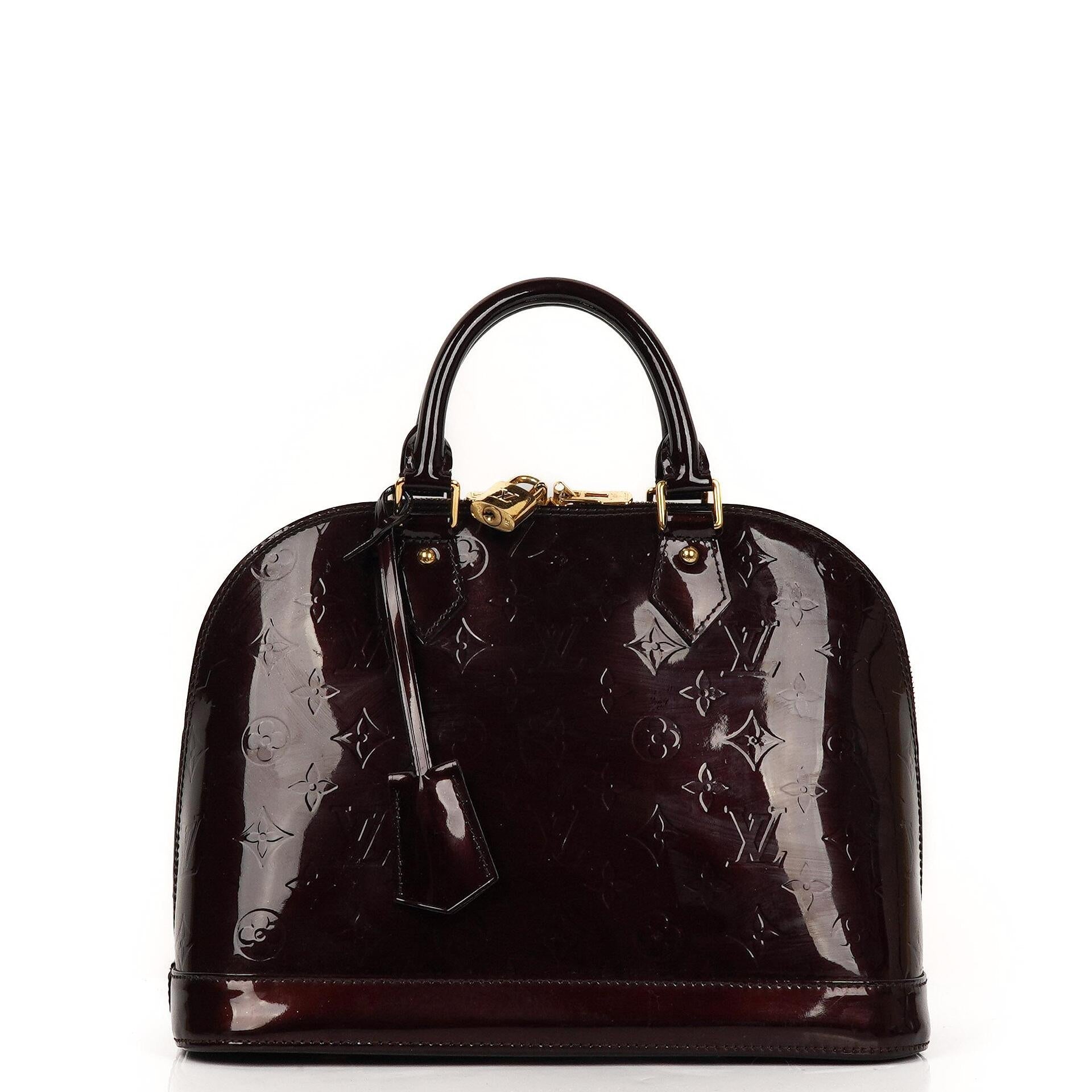 Louis Vuitton Alma PM Amarante Monogram Vernis Leather Handbag