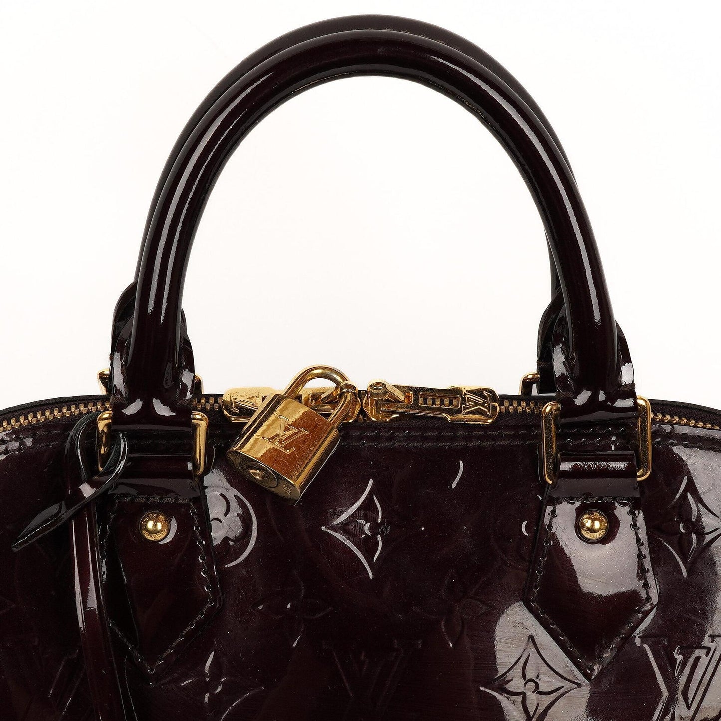 Louis Vuitton Alma PM Amarante Monogram Vernis Leather Handbag