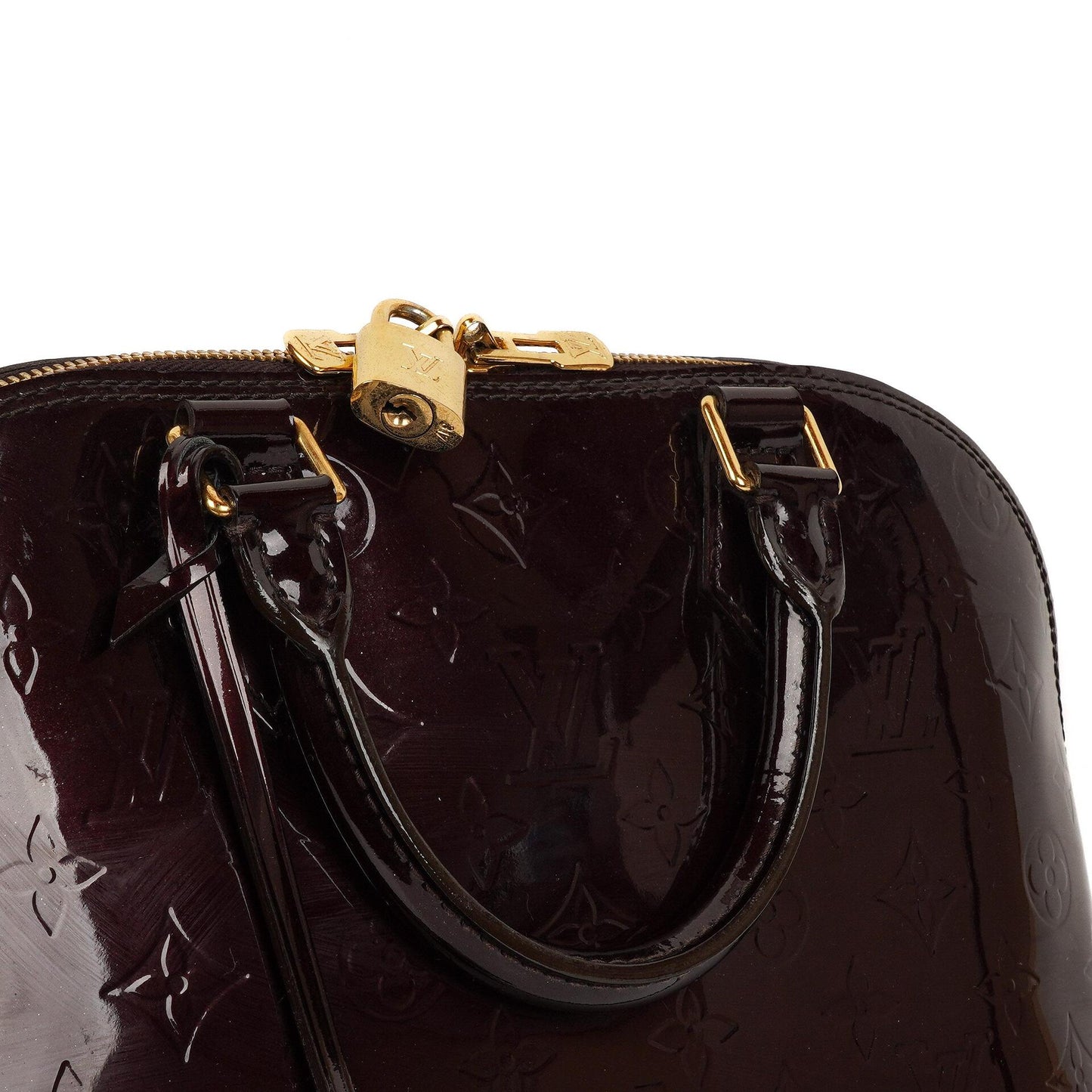 Louis Vuitton Alma PM Amarante Monogram Vernis Leather Handbag