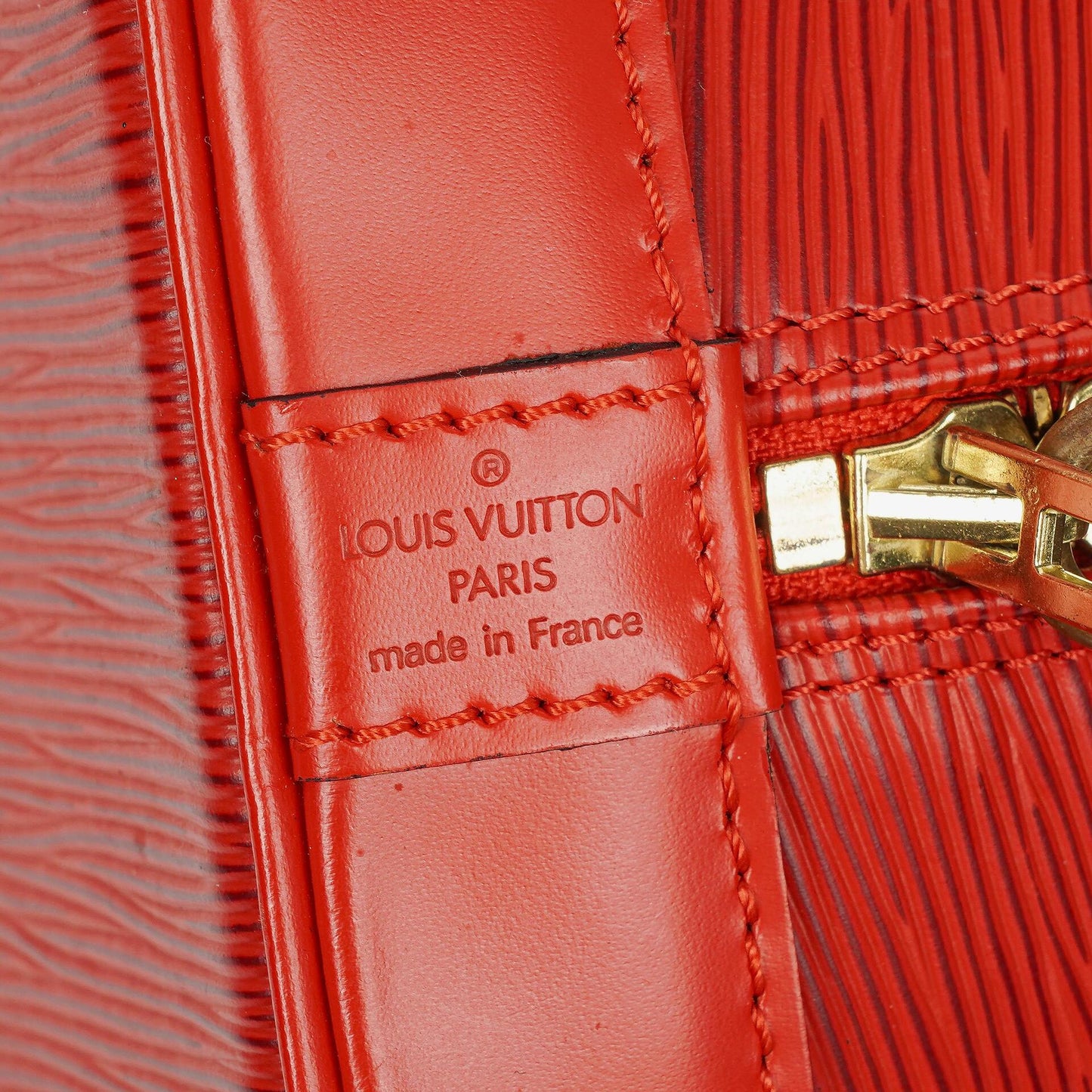 Louis Vuitton Alma PM In Red EPI Leather Handbag