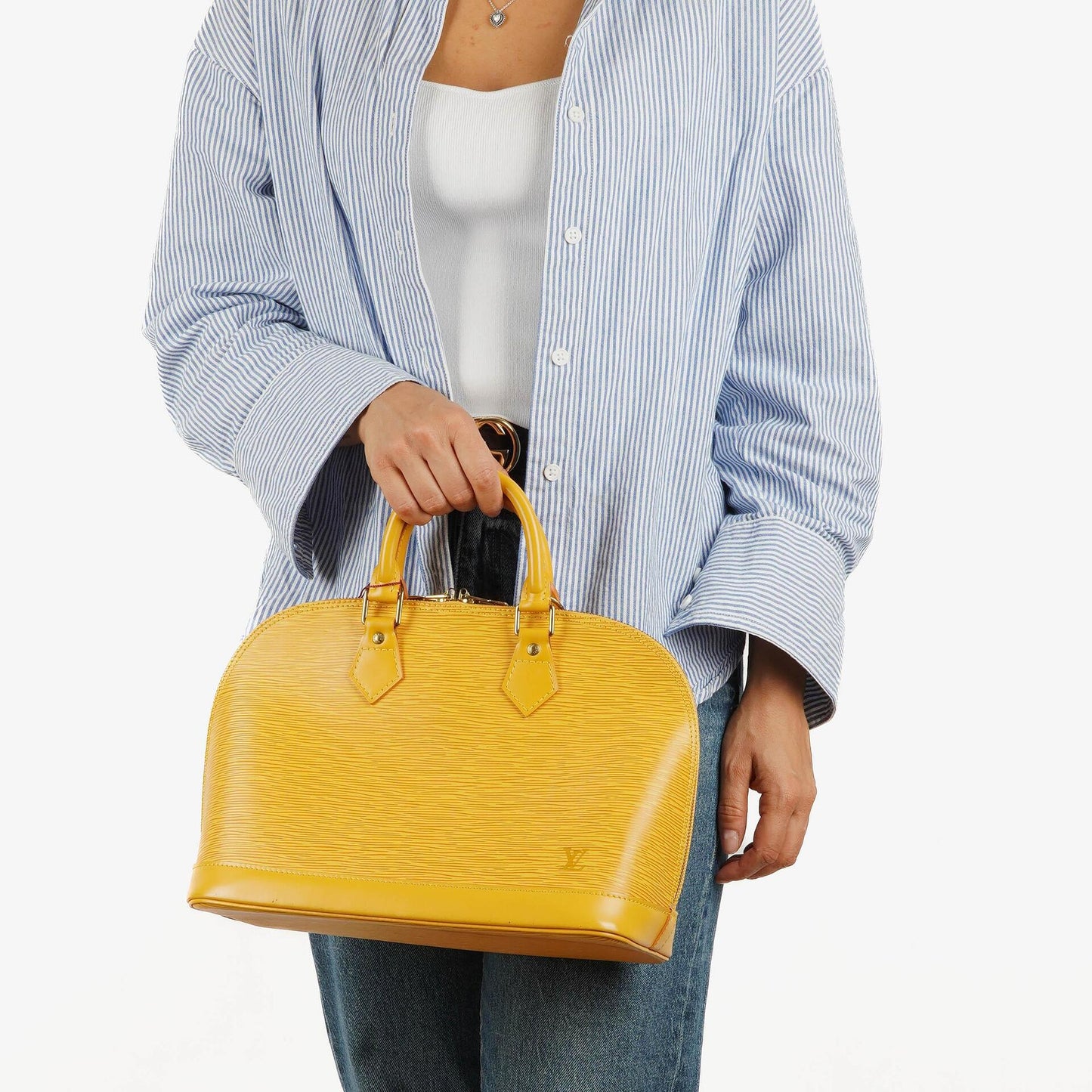 Louis Vuitton Alma PM Yellow EPI Leather Bag