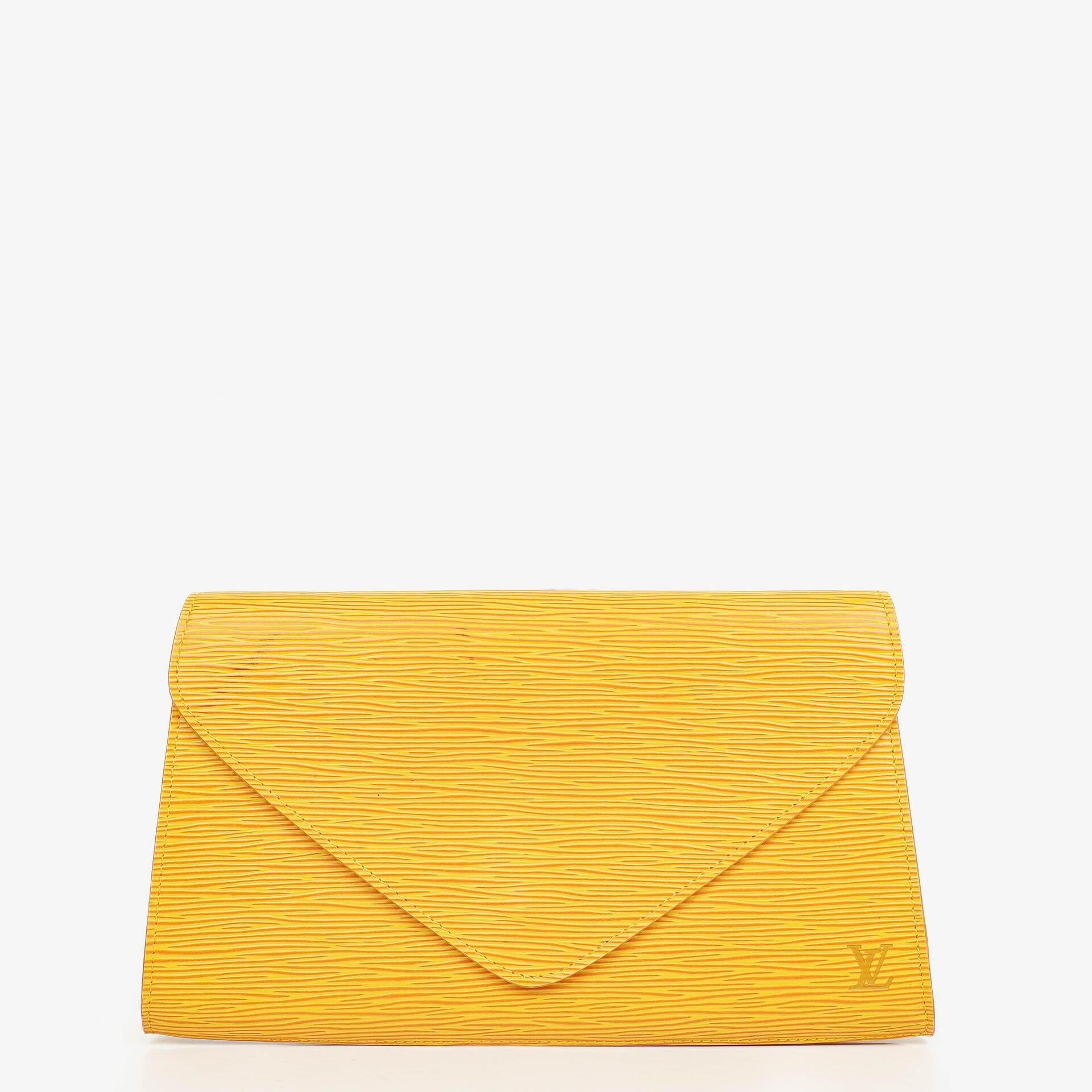Louis Vuitton Art-Deco Yellow EPI Leather Clutch Bag