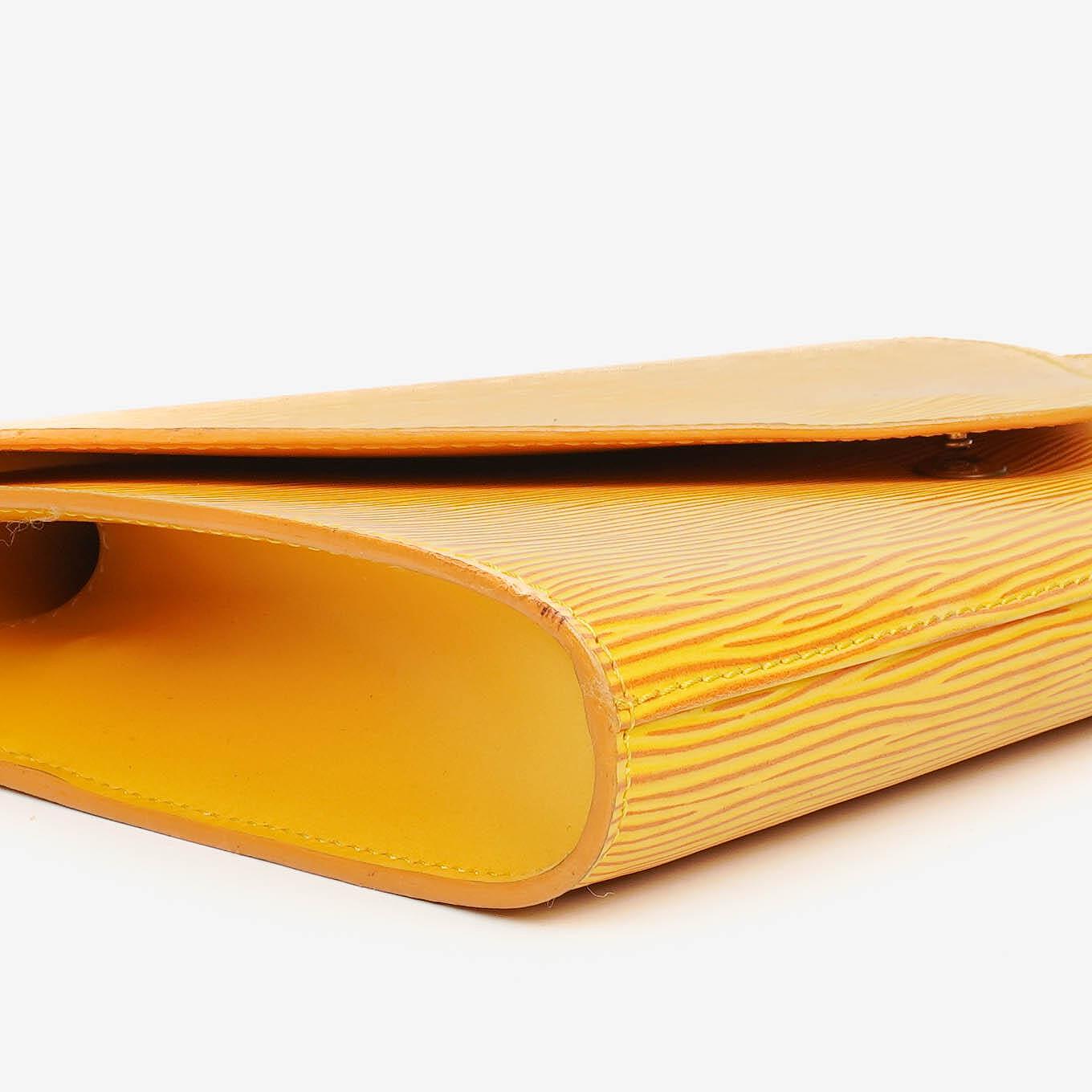 Louis Vuitton Art-Deco Yellow EPI Leather Clutch Bag