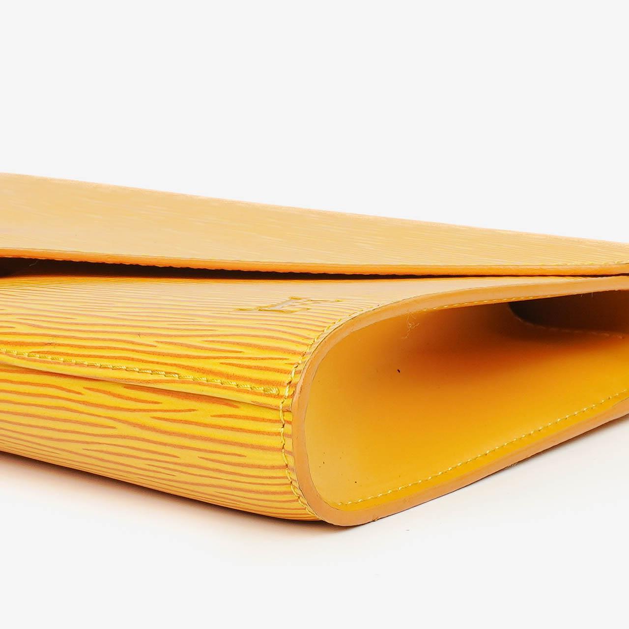 Louis Vuitton Art-Deco Yellow EPI Leather Clutch Bag