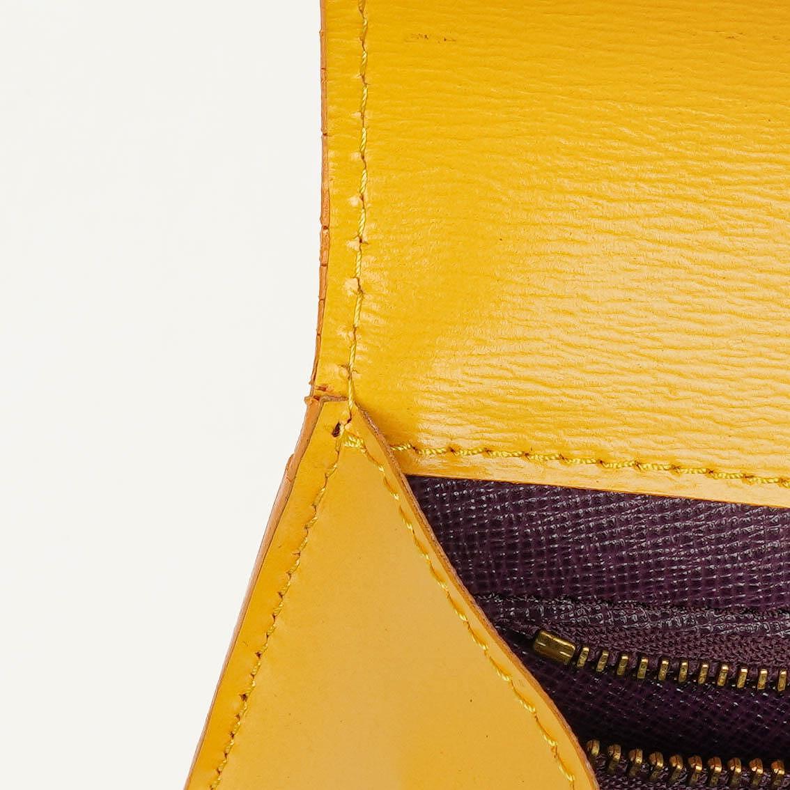 Louis Vuitton Art-Deco Yellow EPI Leather Clutch Bag