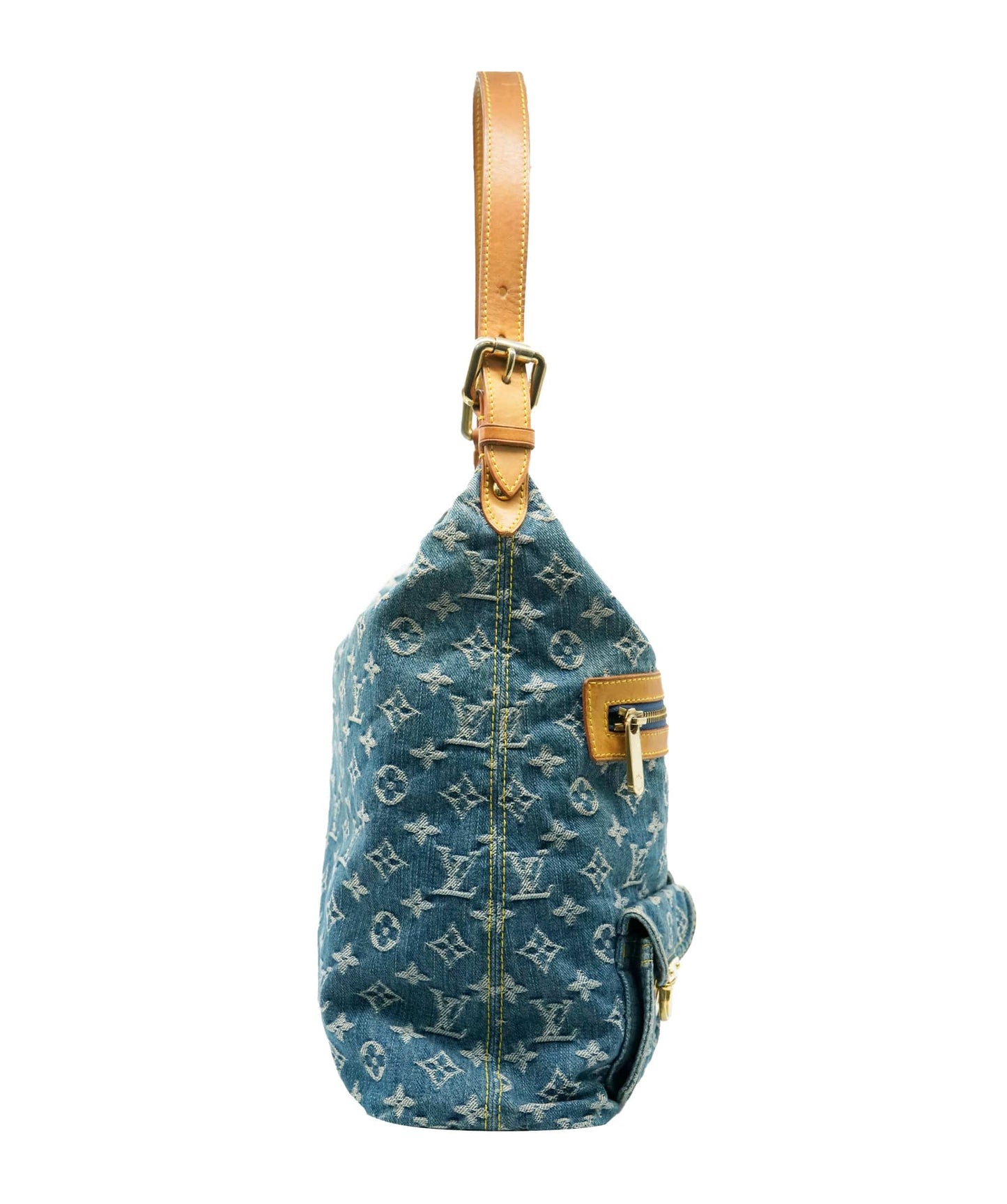 Louis Vuitton Monogram Denim Baggy GM Shoulder Bag in Blue 2005 ALL0943