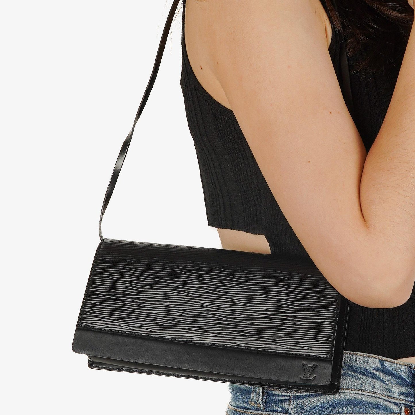 Louis Vuitton Black Epi Leather Honfleur Bag