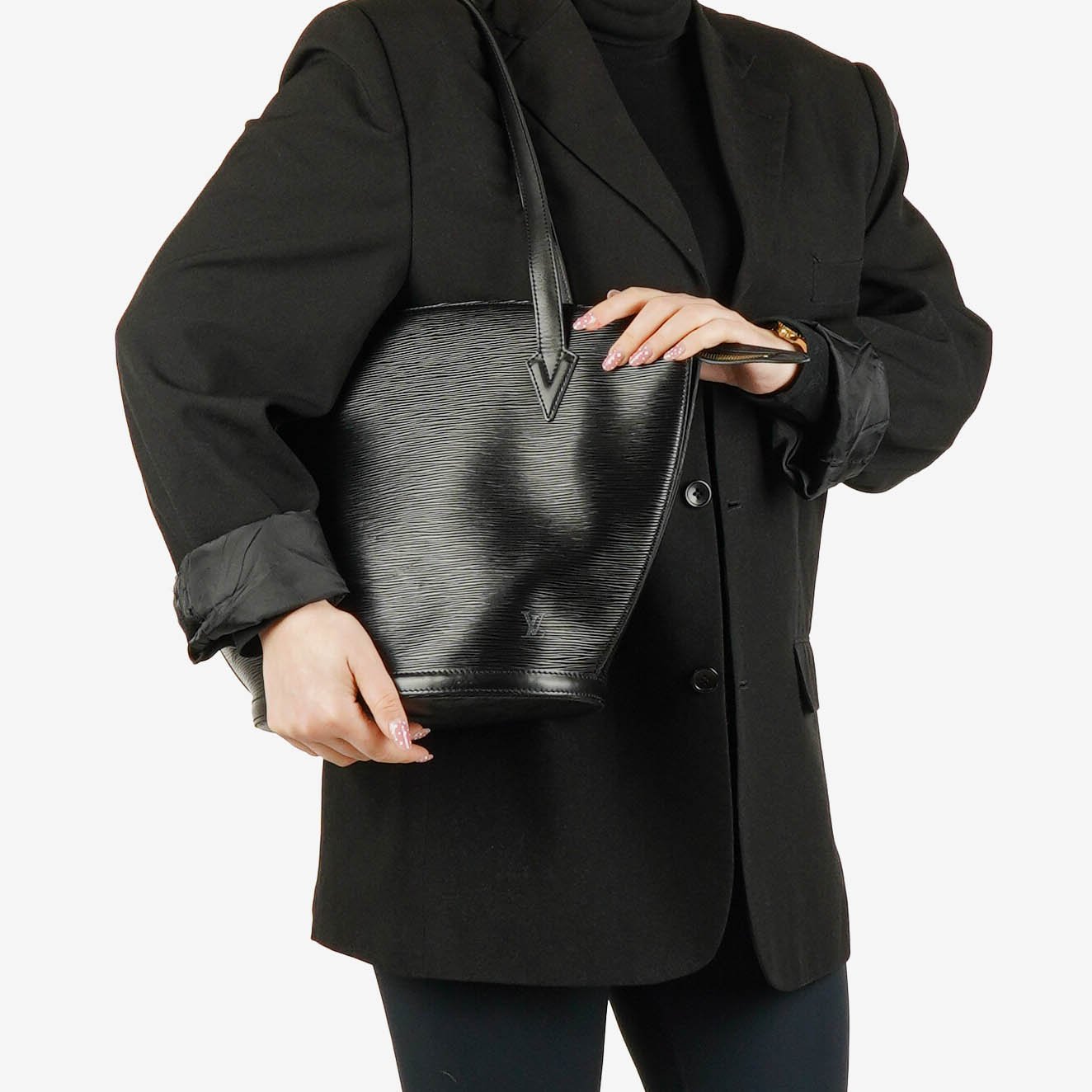 Louis Vuitton Black EPI Leather Saint Jacques GM Shoulder Bag