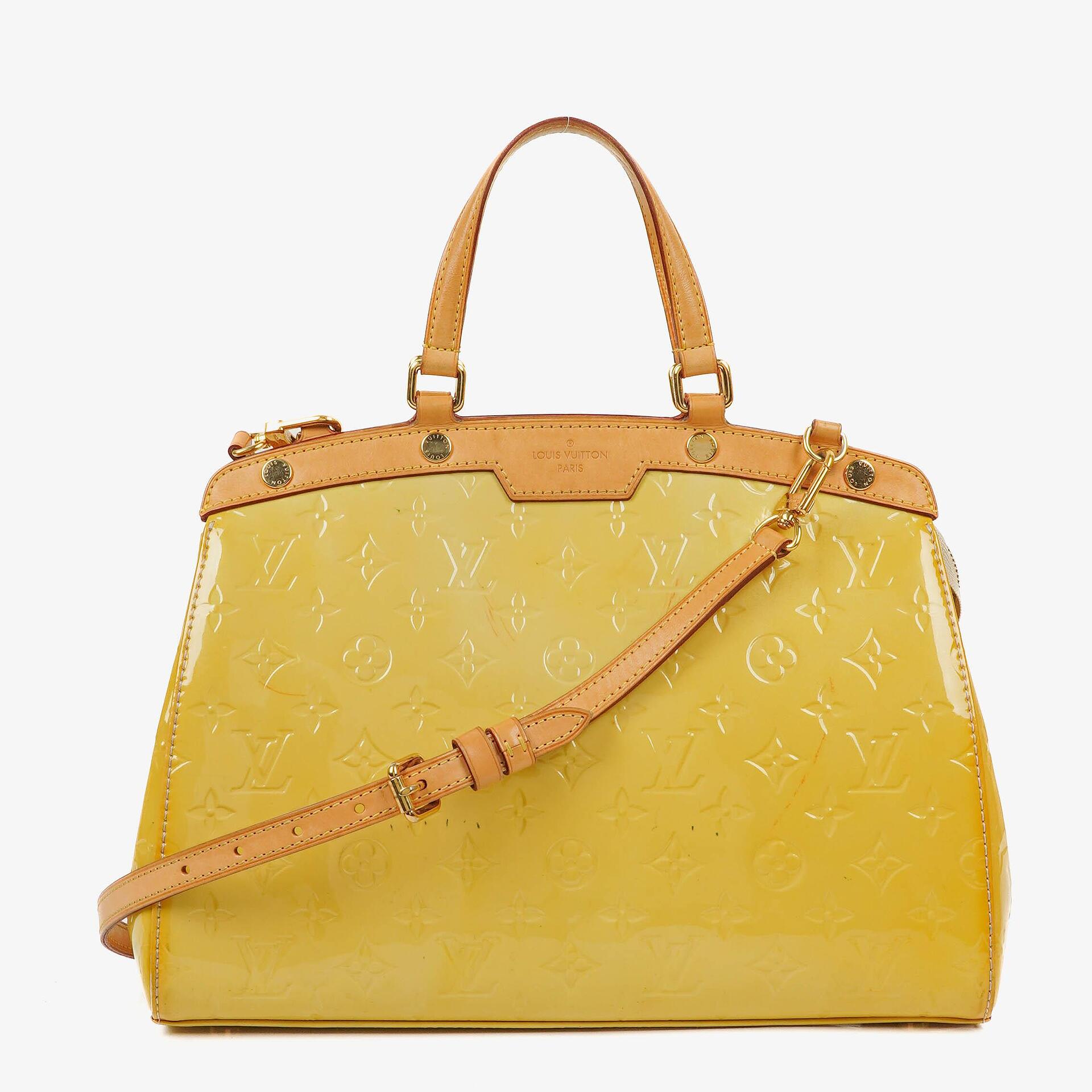 Louis Vuitton Brea MM Citrine Monogram Vernis Bag