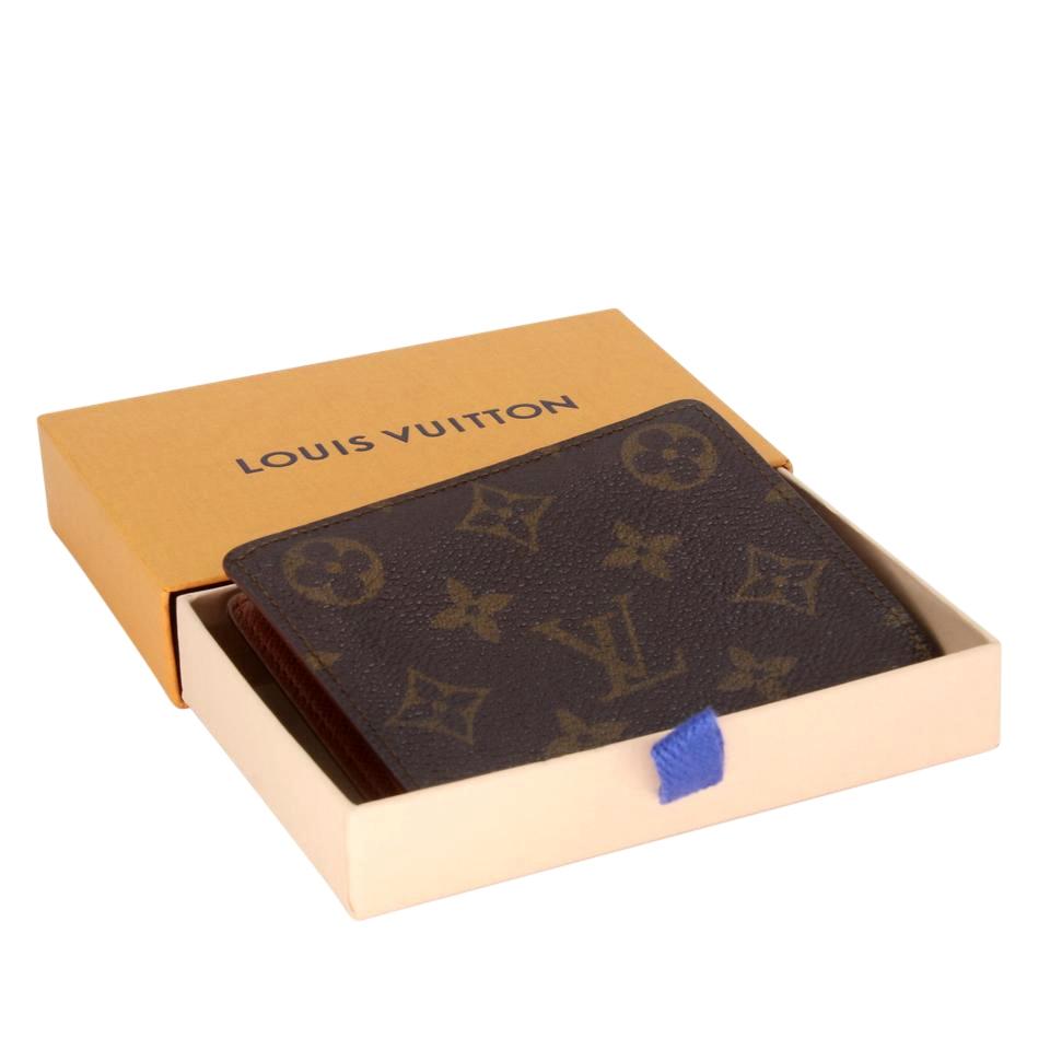 Louis Vuitton Brown Monogram Canvas Bi-fold Small Compact Wallet