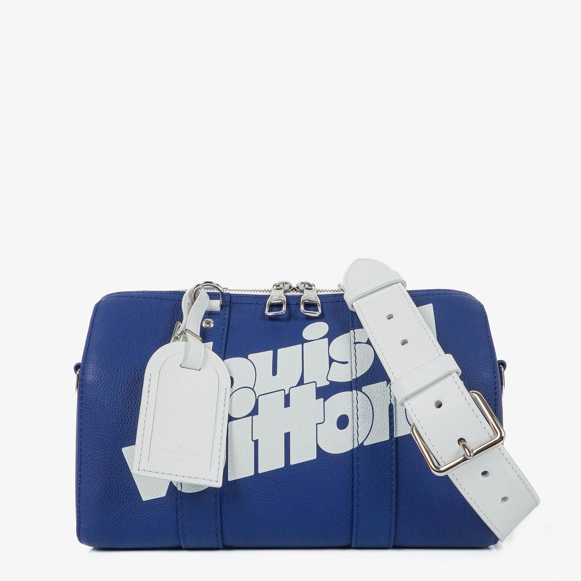 Louis Vuitton City Keepall Everyday In Blue And White Shoulder Bag