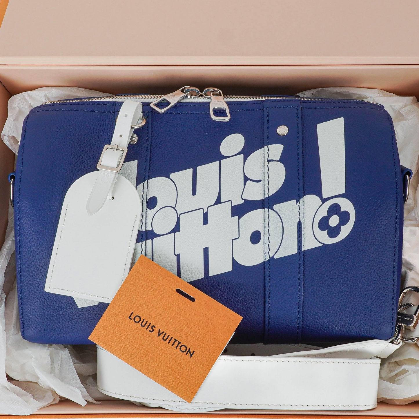 Louis Vuitton City Keepall Everyday In Blue And White Shoulder Bag