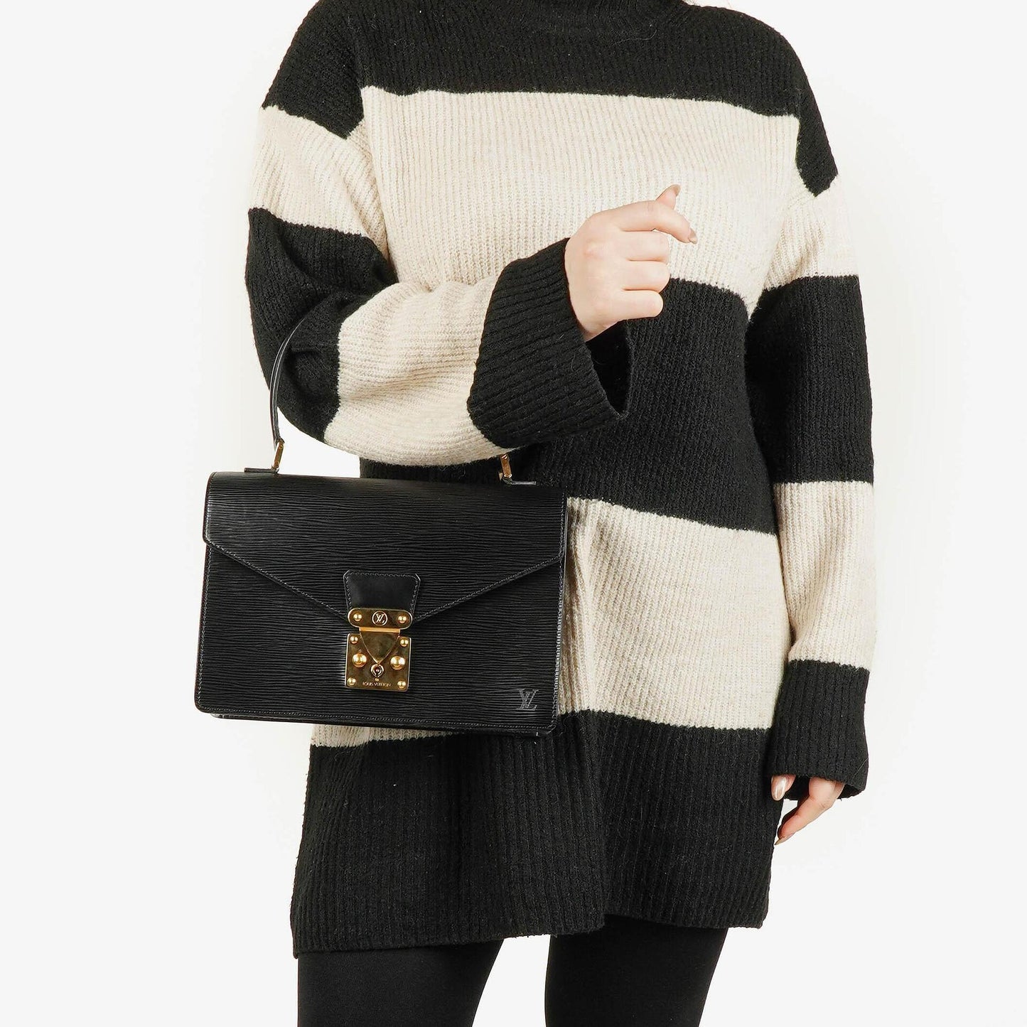 Louis Vuitton Concorde Black EPI Leather Bag