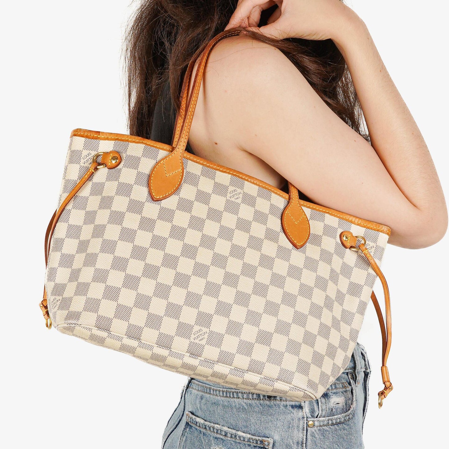Louis Vuitton Damier Azur Coated Canvas Neverfull PM Tote Bag