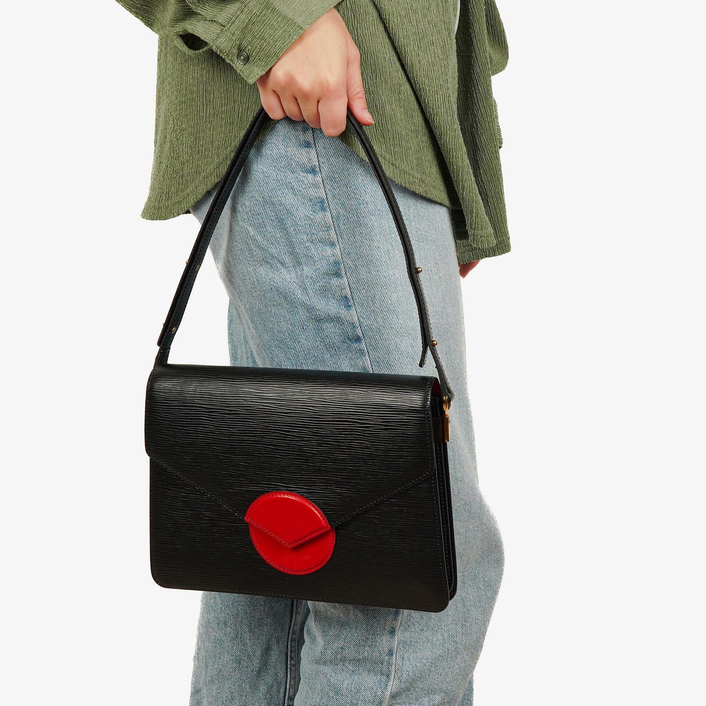 Louis Vuitton Epi Leather Black Red Hoche Shoulder Bag