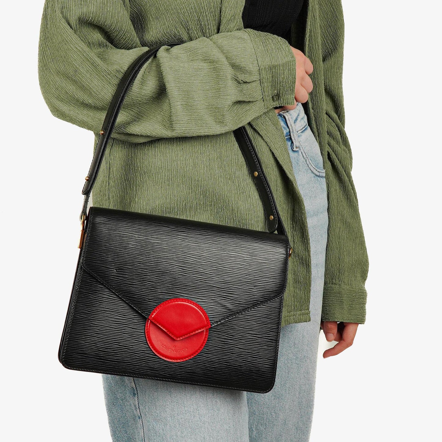 Louis Vuitton Epi Leather Black Red Hoche Shoulder Bag