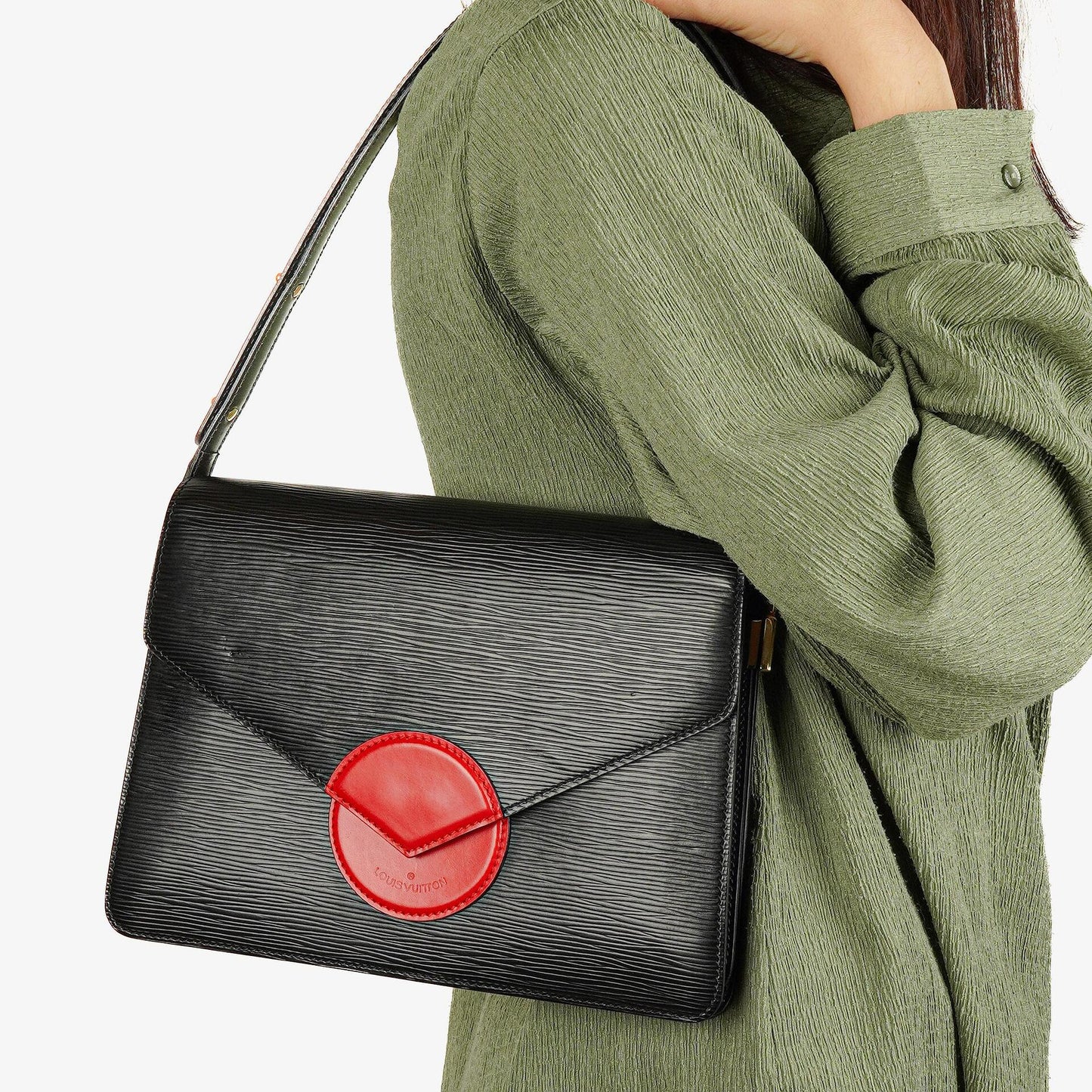 Louis Vuitton Epi Leather Black Red Hoche Shoulder Bag