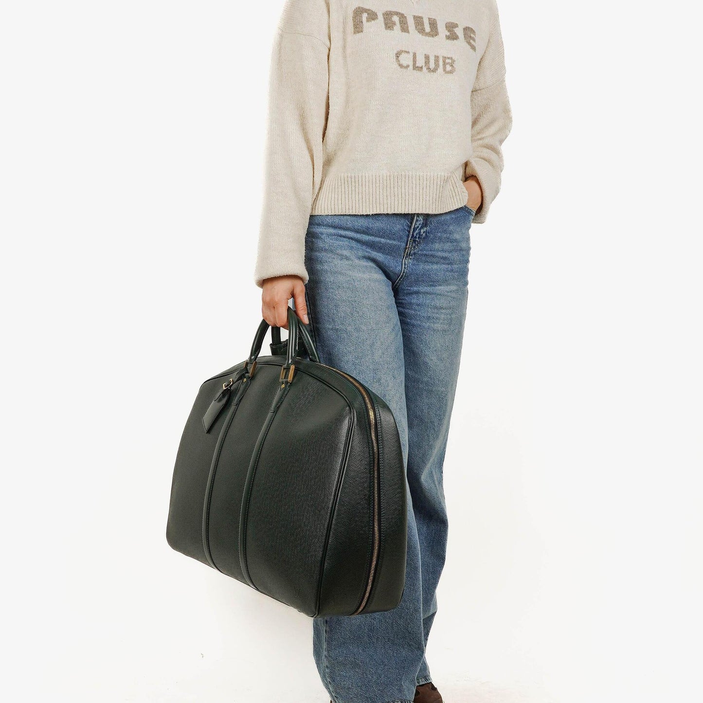 Louis Vuitton Helanga 1 Poche Epicea Taiga Leather Travel Bag