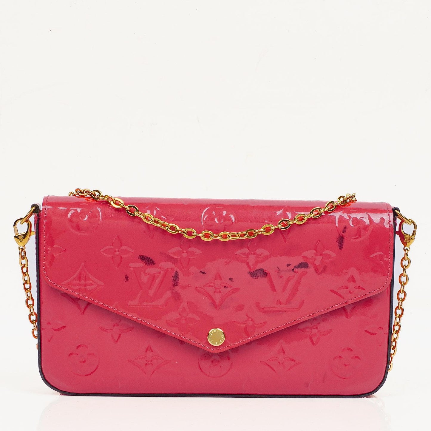 Louis Vuitton Hot Pink Vernis Chain Wallet Felicie Pochette