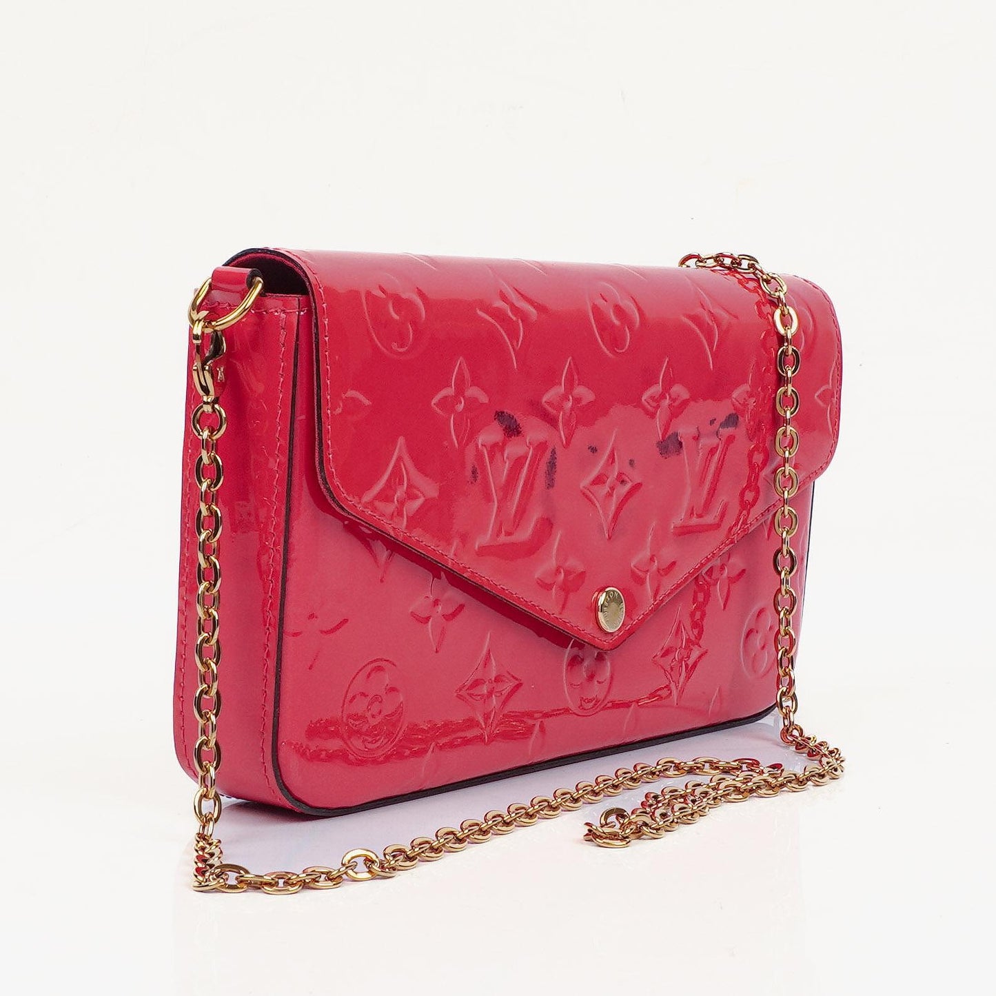 Louis Vuitton Hot Pink Vernis Chain Wallet Felicie Pochette