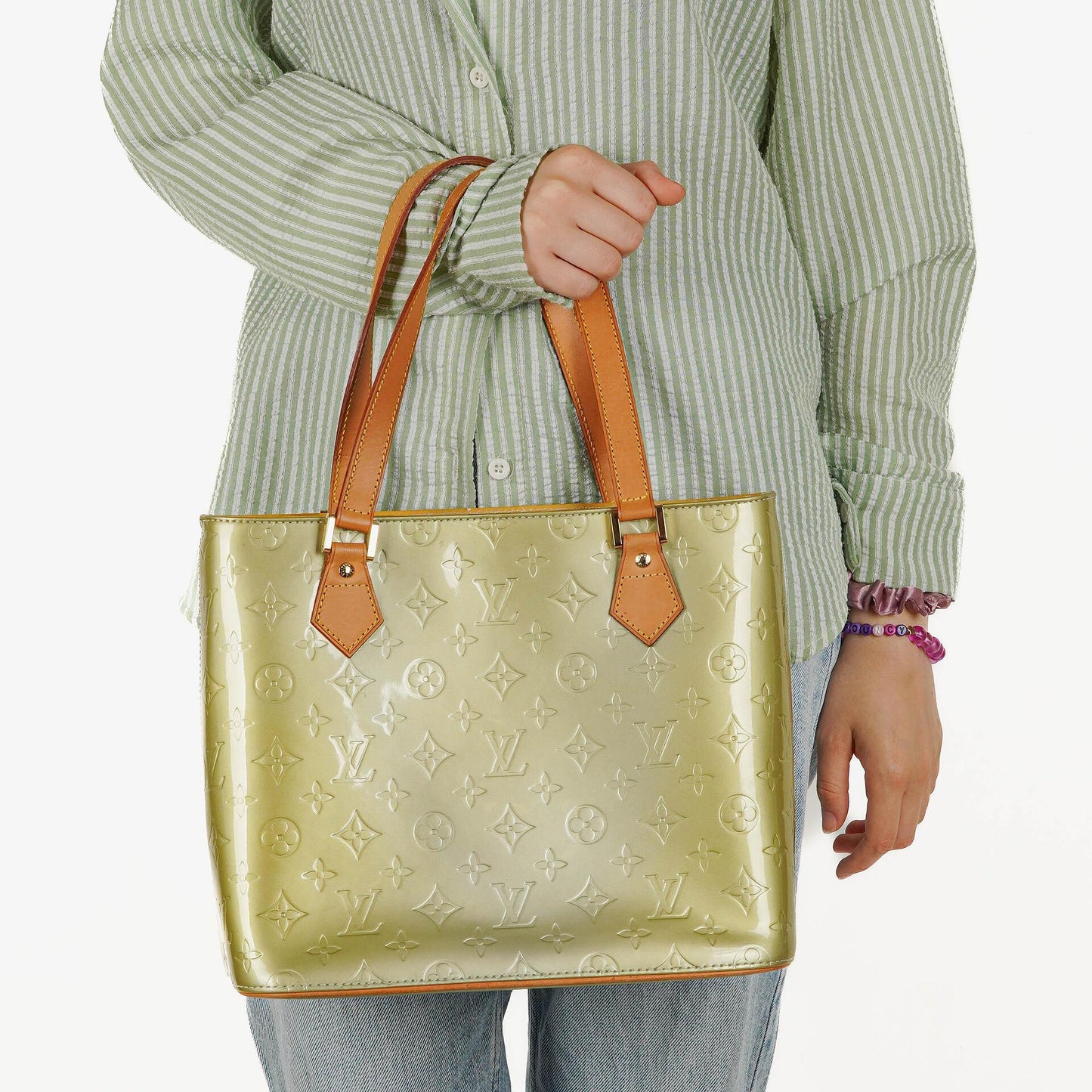 Louis Vuitton Houston Green Vernis Shoulder Bag