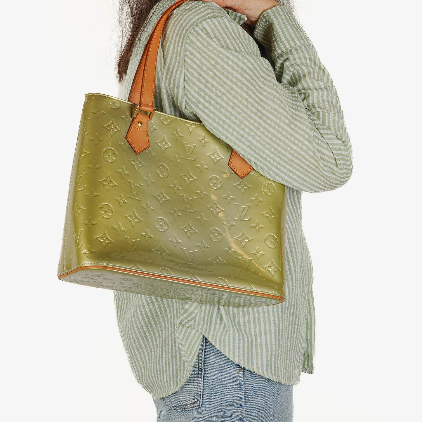 Louis Vuitton Houston Green Vernis Shoulder Bag