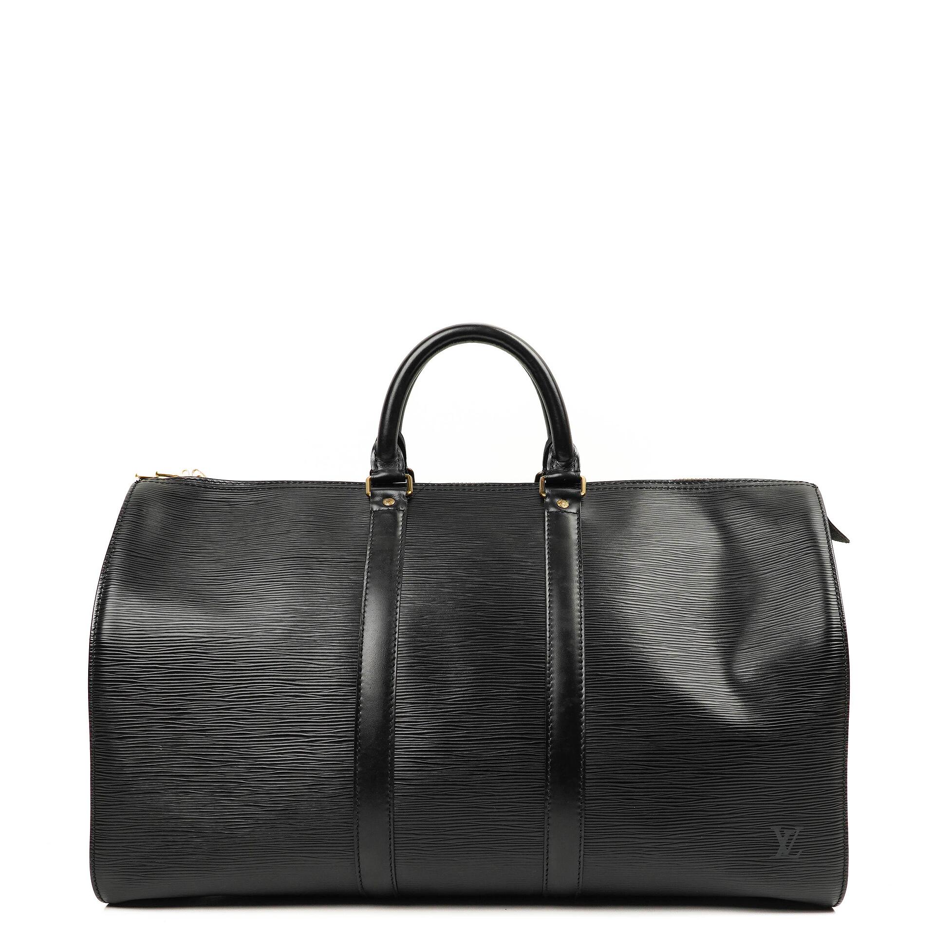 Louis Vuitton Keepall 45 Black EPI Leather Travel Bag