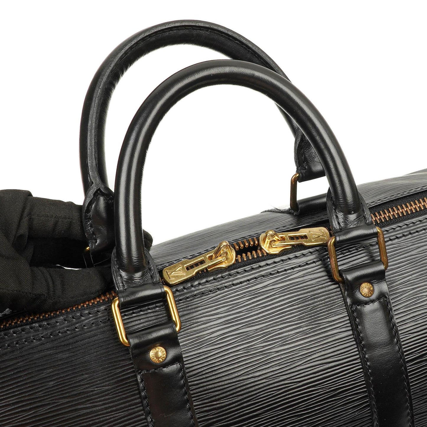 Louis Vuitton Keepall 45 Black EPI Leather Travel Bag