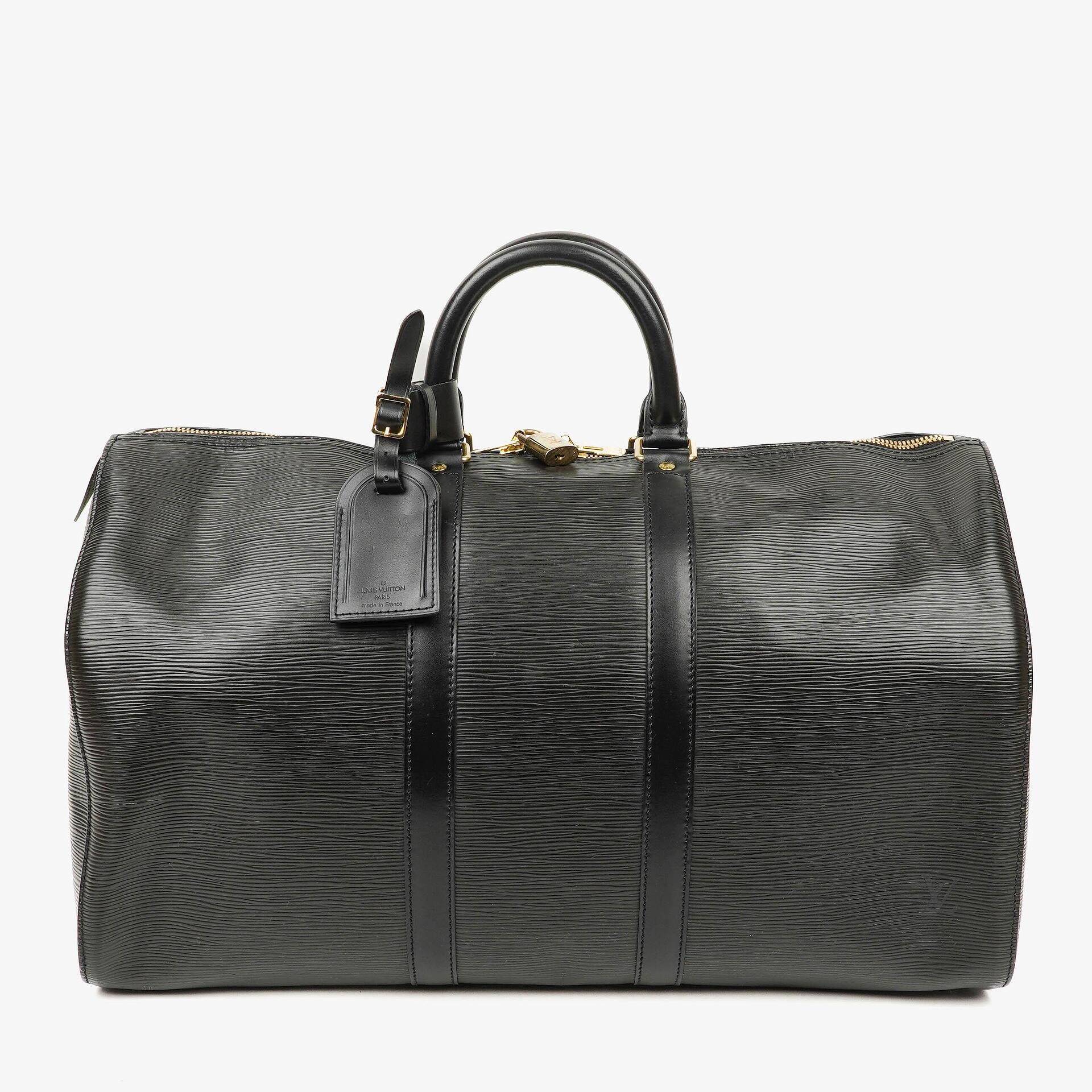 Louis Vuitton Keepall 45 Black EPI Leather Travel Bag