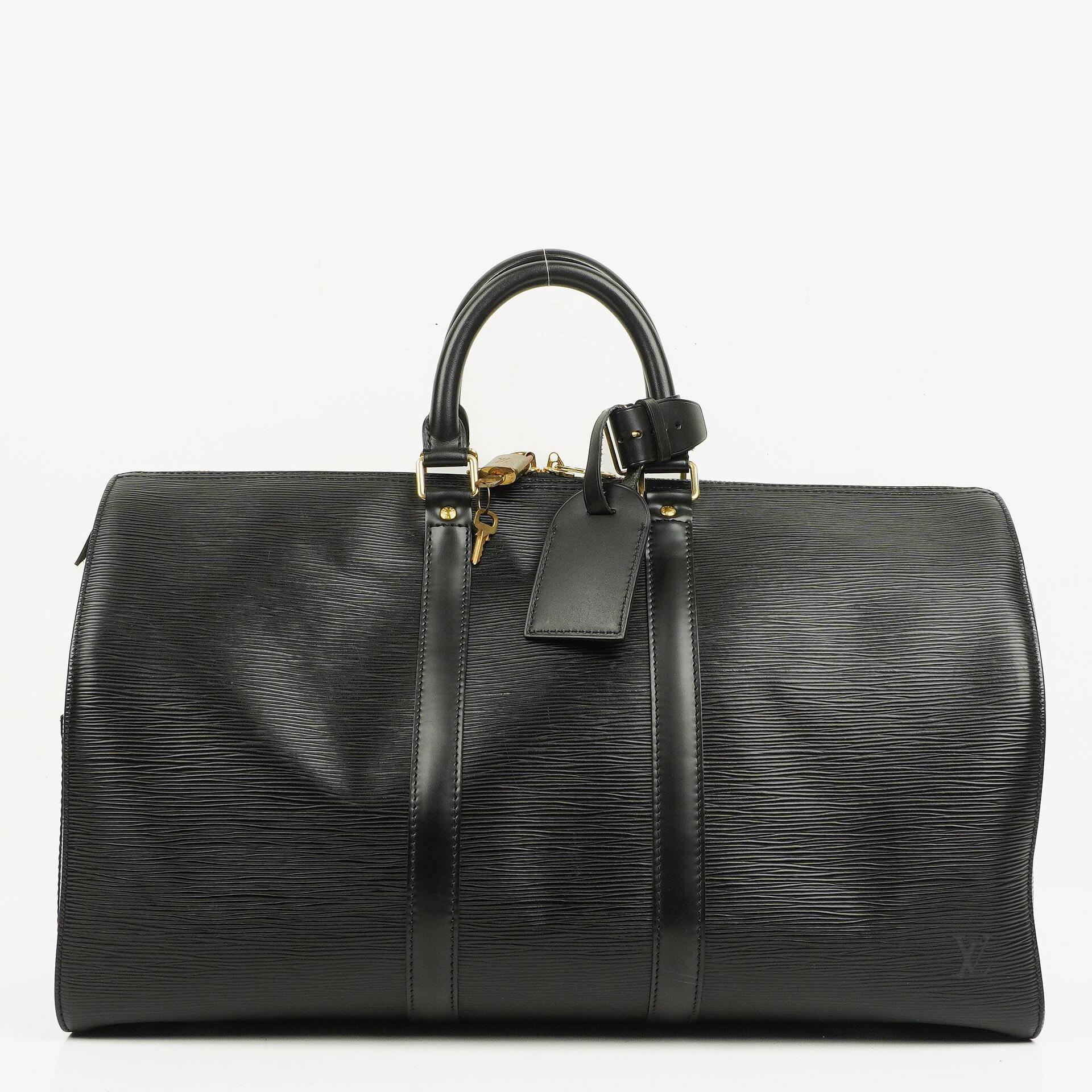 Louis Vuitton Keepall 45 Black EPI Leather Travel Bag