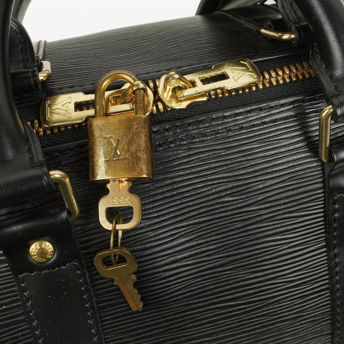 Louis Vuitton Keepall 45 Black EPI Leather Travel Bag