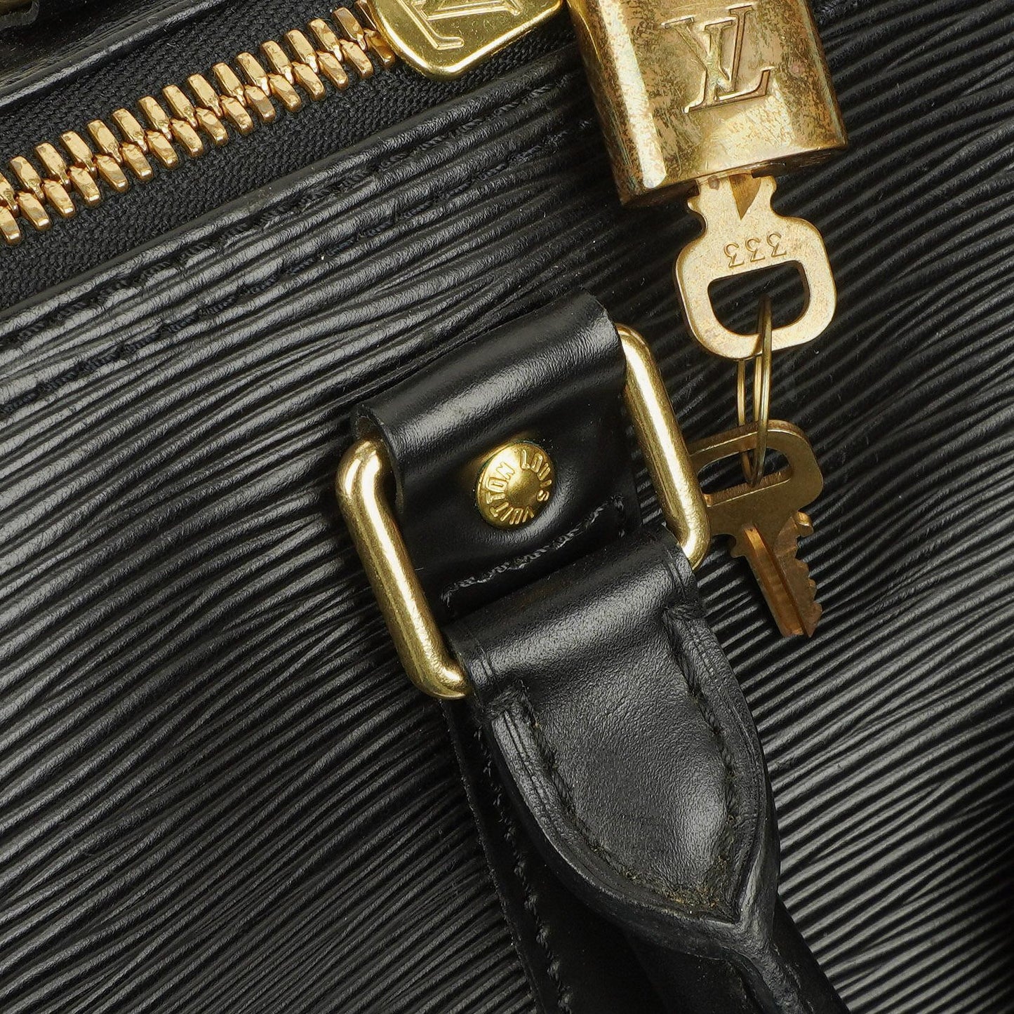 Louis Vuitton Keepall 45 Black EPI Leather Travel Bag