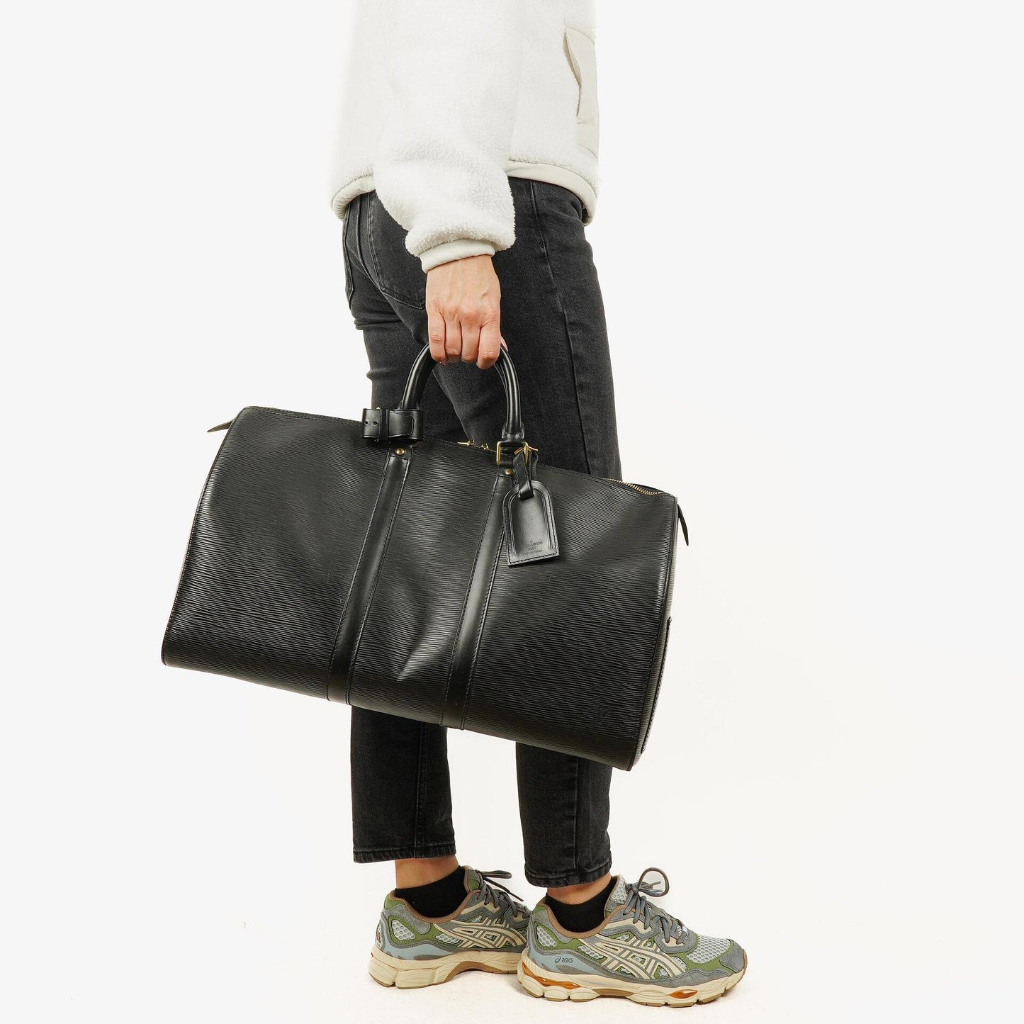 Louis Vuitton Keepall 45 Black EPI Leather Travel Bag