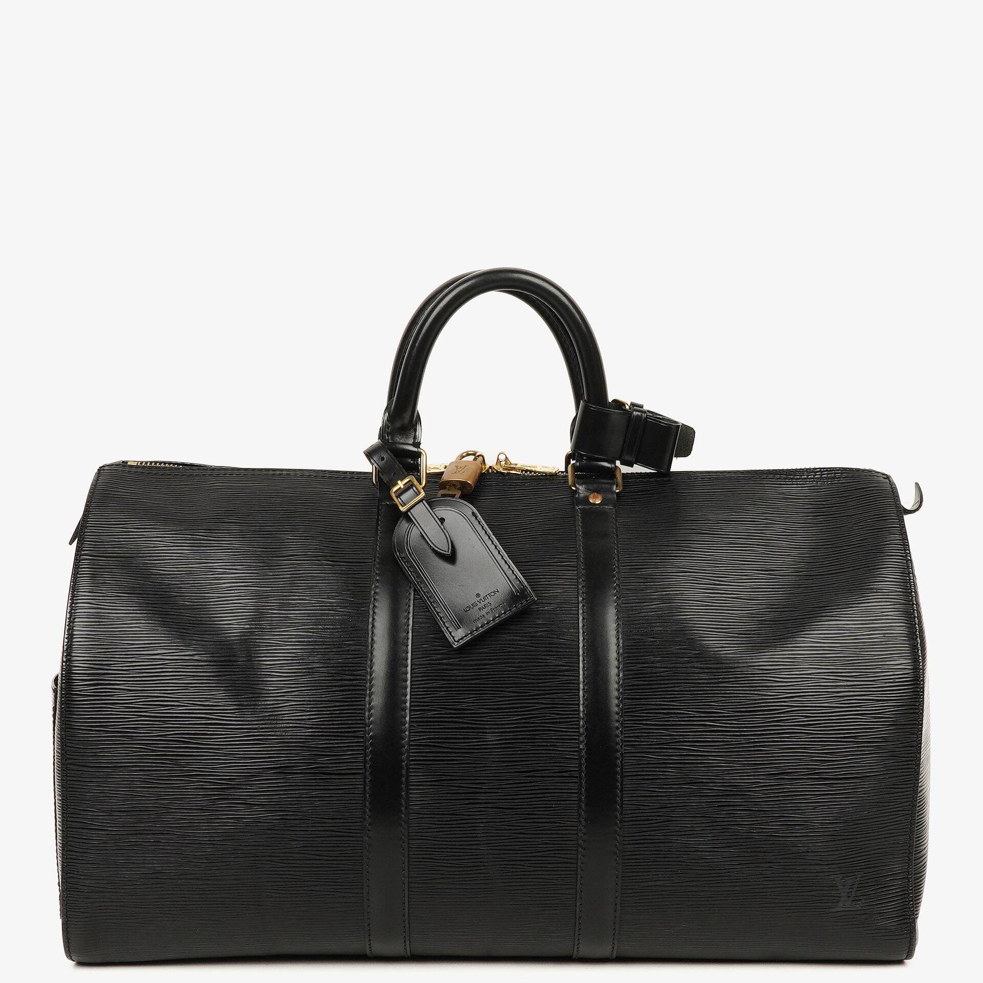 Louis Vuitton Keepall 45 Black EPI Leather Travel Bag