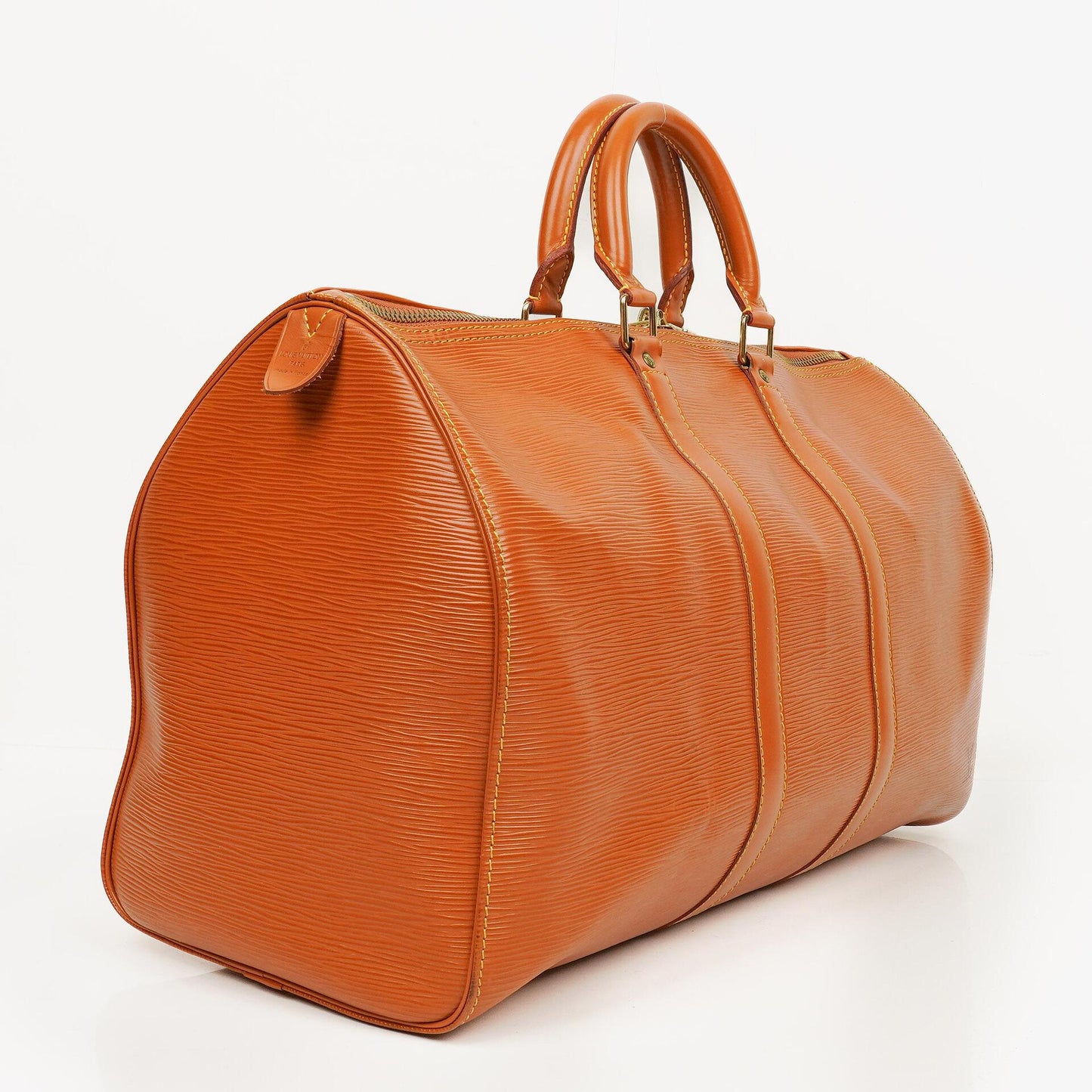 Louis Vuitton Keepall 45 Cognac EPI Leather Travel Bag