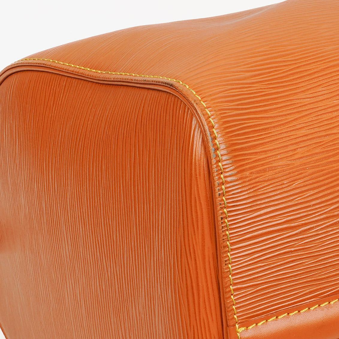 Louis Vuitton Keepall 45 Cognac EPI Leather Travel Bag
