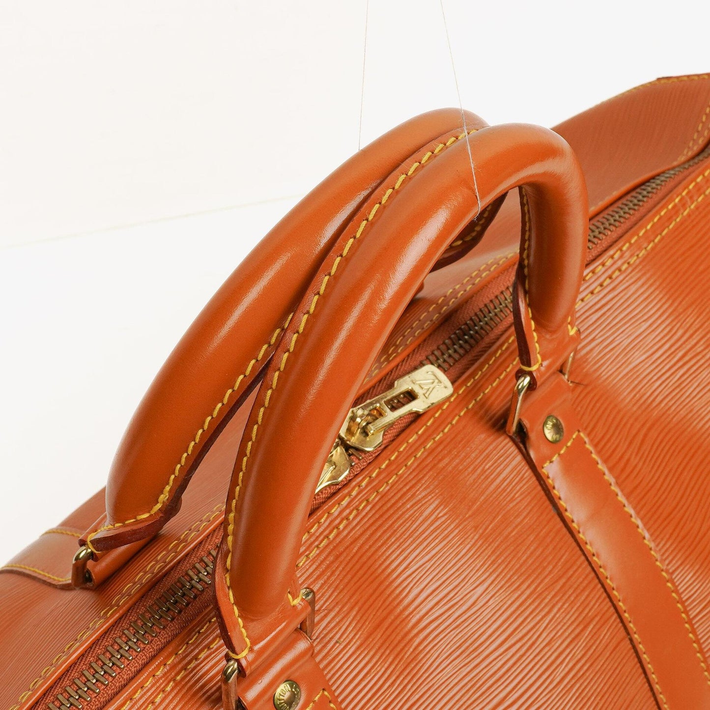 Louis Vuitton Keepall 45 Cognac EPI Leather Travel Bag