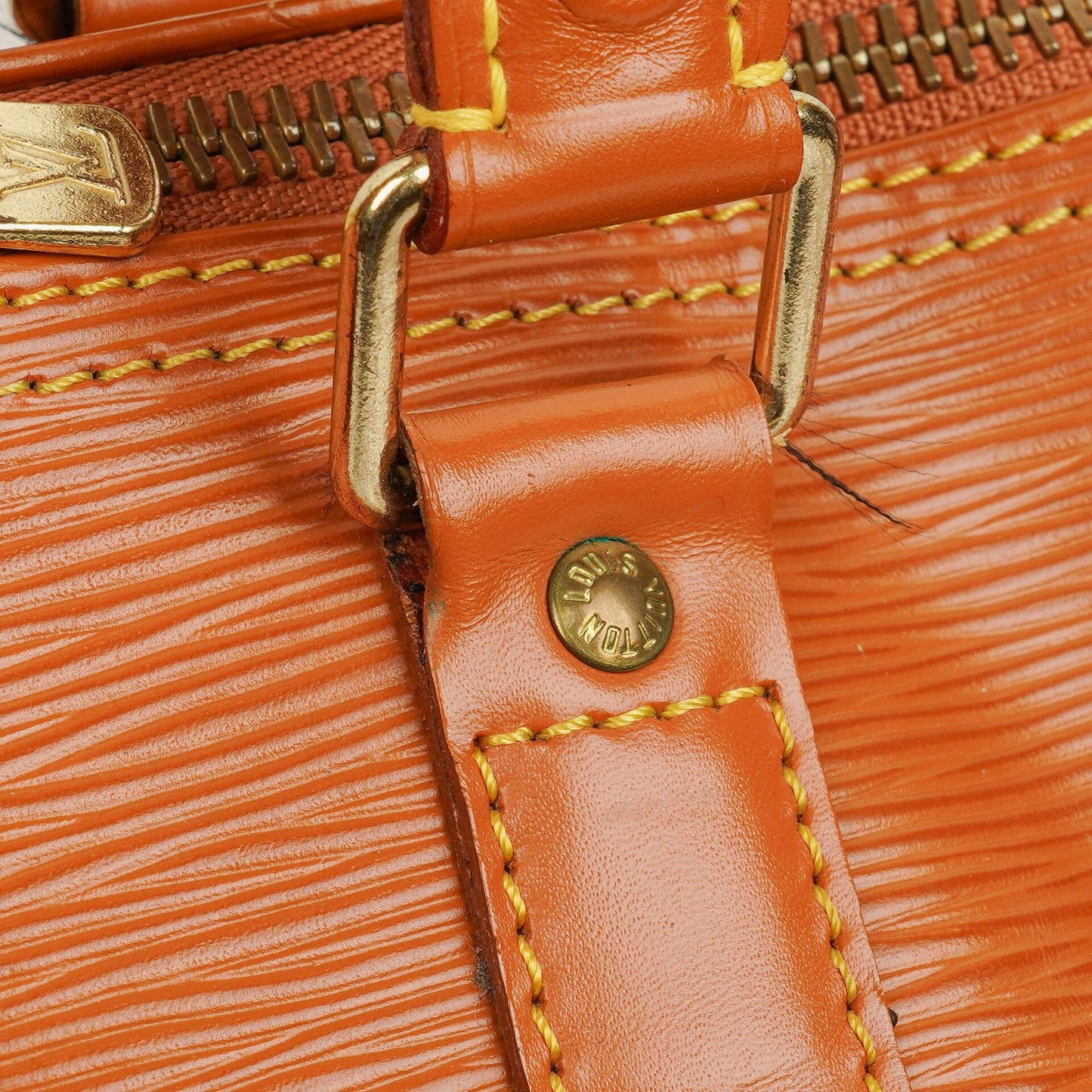 Louis Vuitton Keepall 45 Cognac EPI Leather Travel Bag