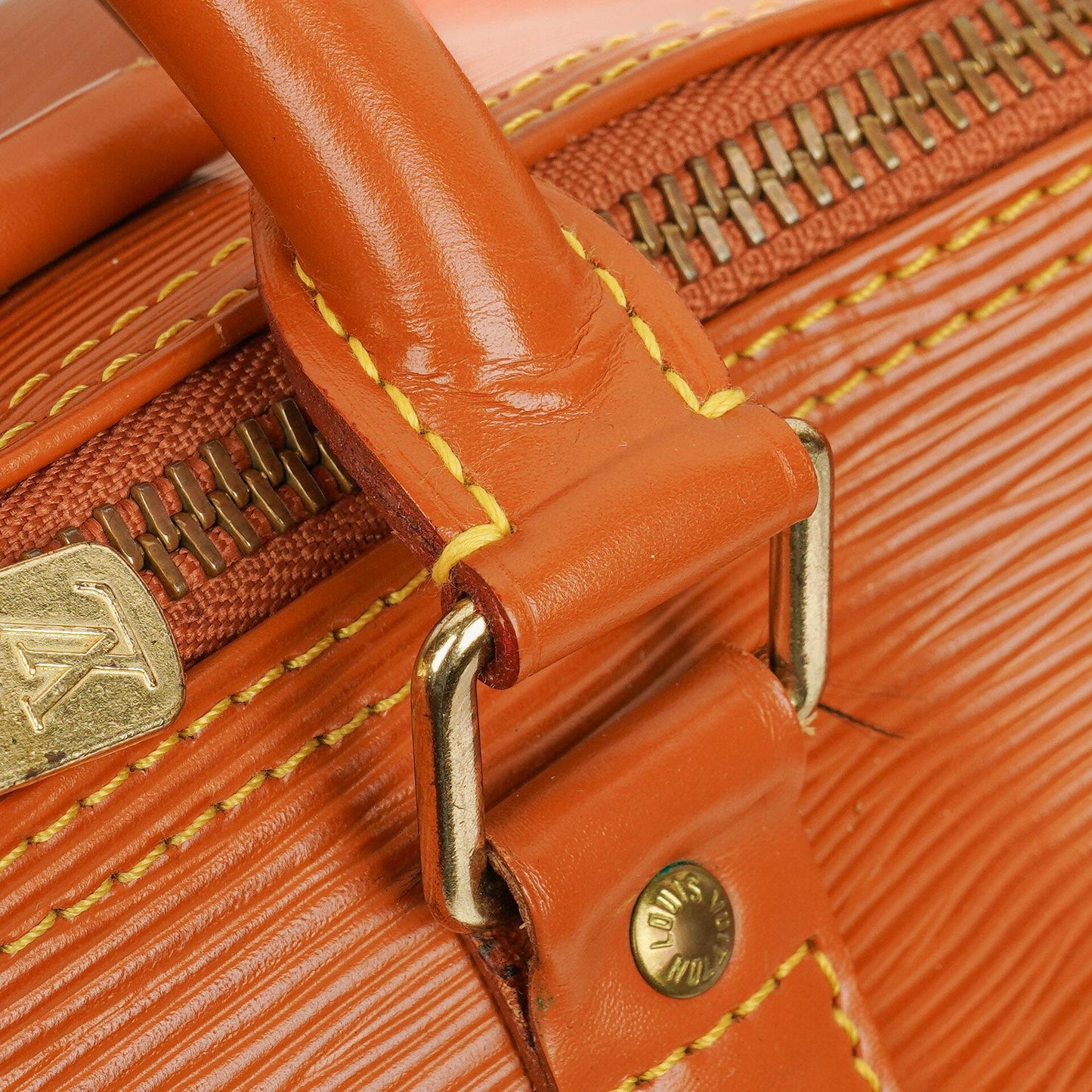 Louis Vuitton Keepall 45 Cognac EPI Leather Travel Bag