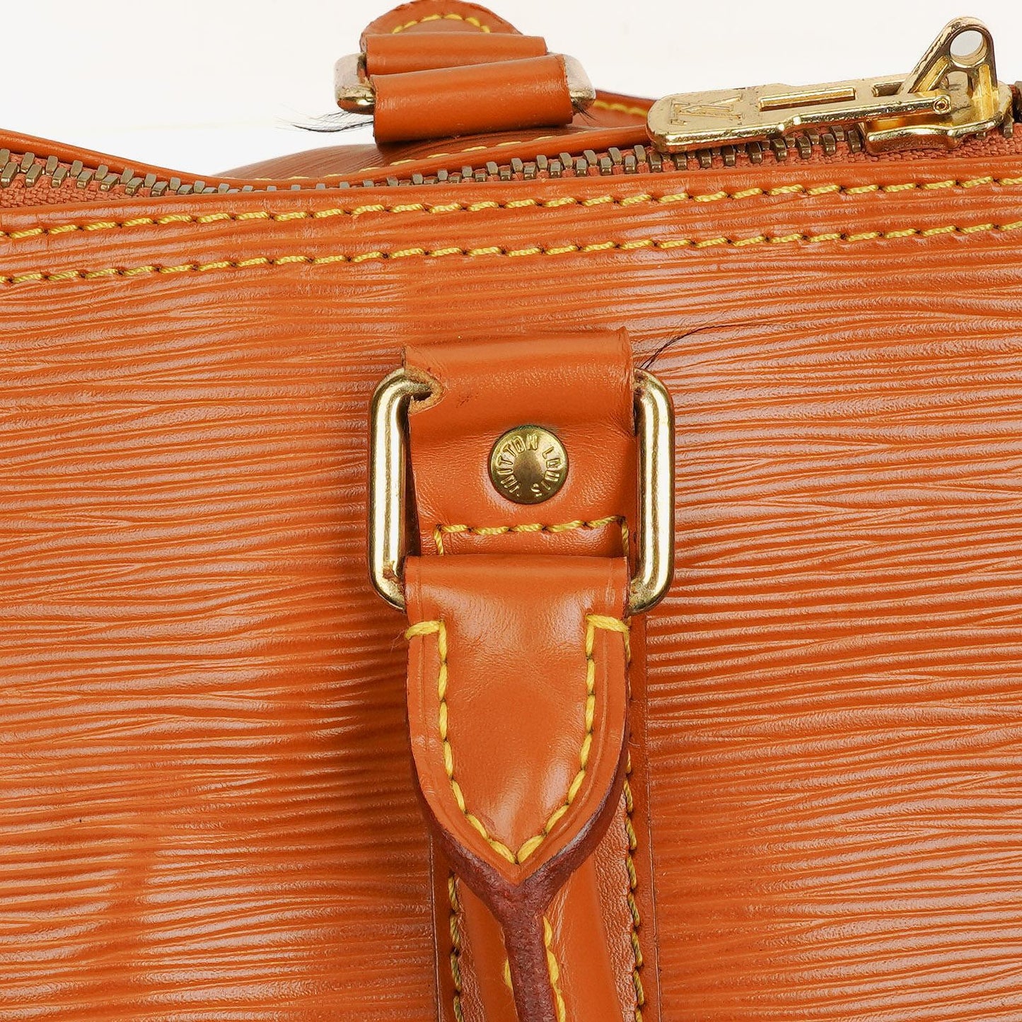 Louis Vuitton Keepall 45 Cognac EPI Leather Travel Bag