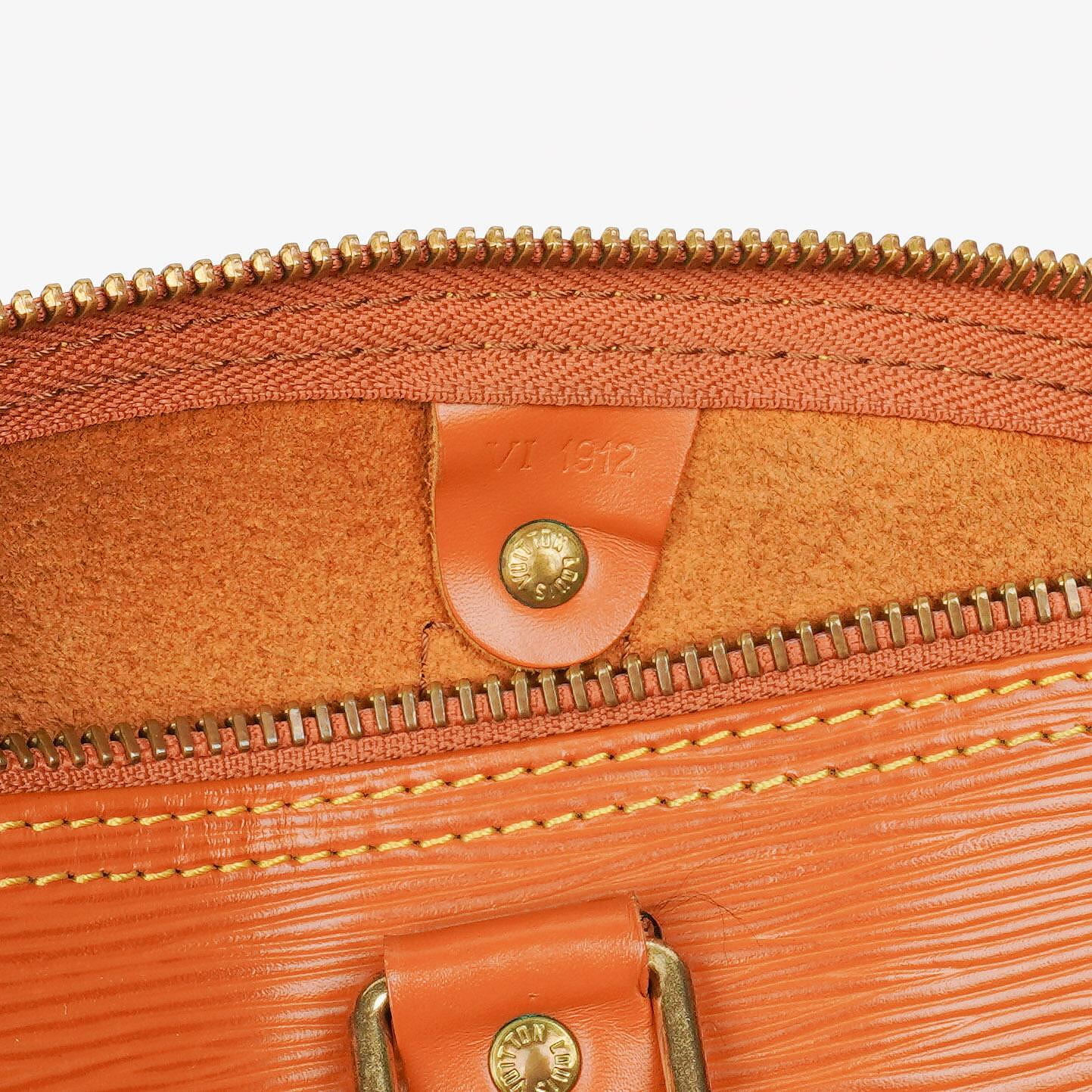 Louis Vuitton Keepall 45 Cognac EPI Leather Travel Bag