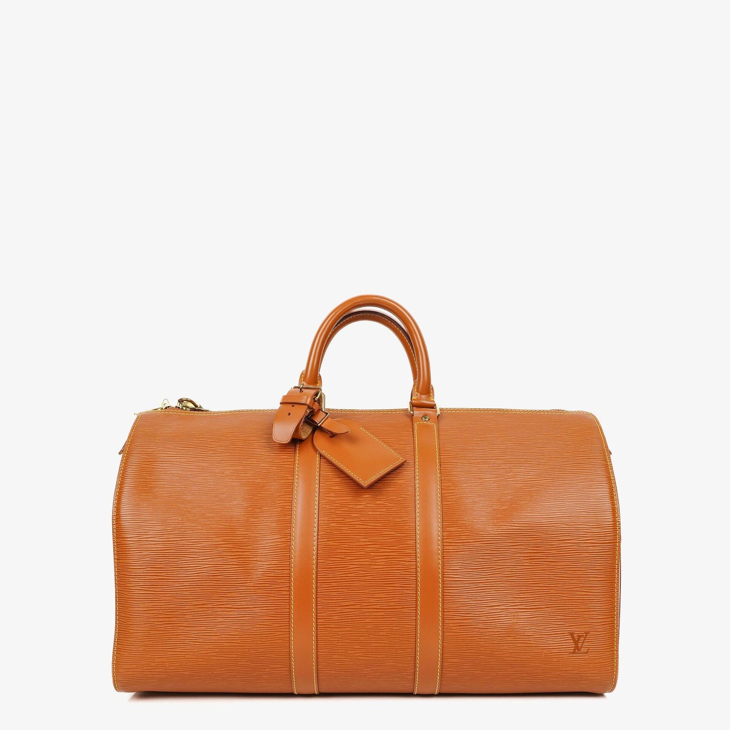Louis Vuitton Keepall 45 Cognac EPI Leather Travel Bag