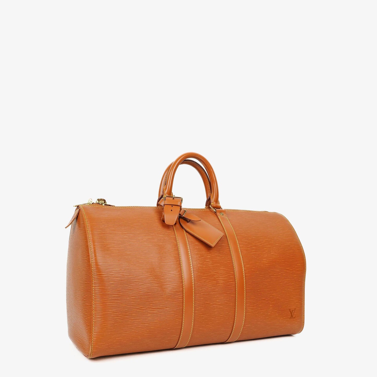 Louis Vuitton Keepall 45 Cognac EPI Leather Travel Bag