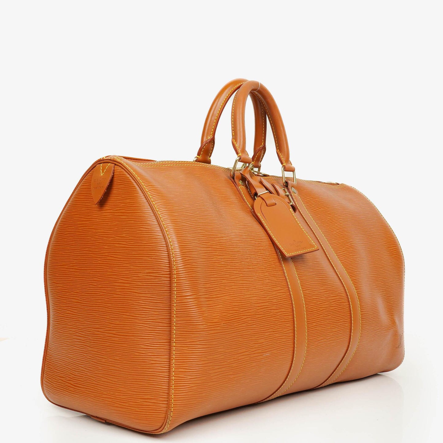 Louis Vuitton Keepall 45 Cognac EPI Leather Travel Bag