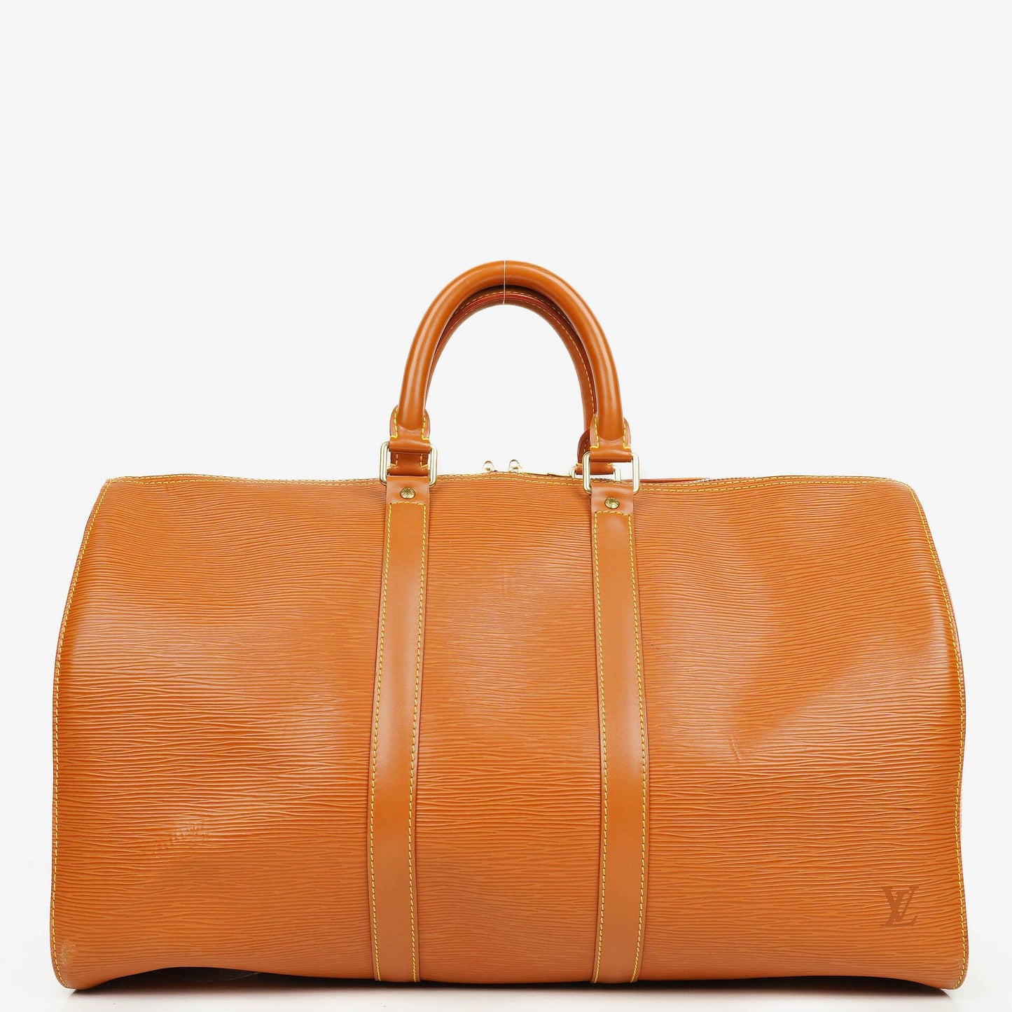 Louis Vuitton Keepall 45 Cognac EPI Leather Travel Bag