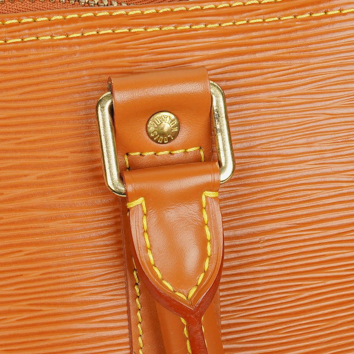 Louis Vuitton Keepall 45 Cognac EPI Leather Travel Bag