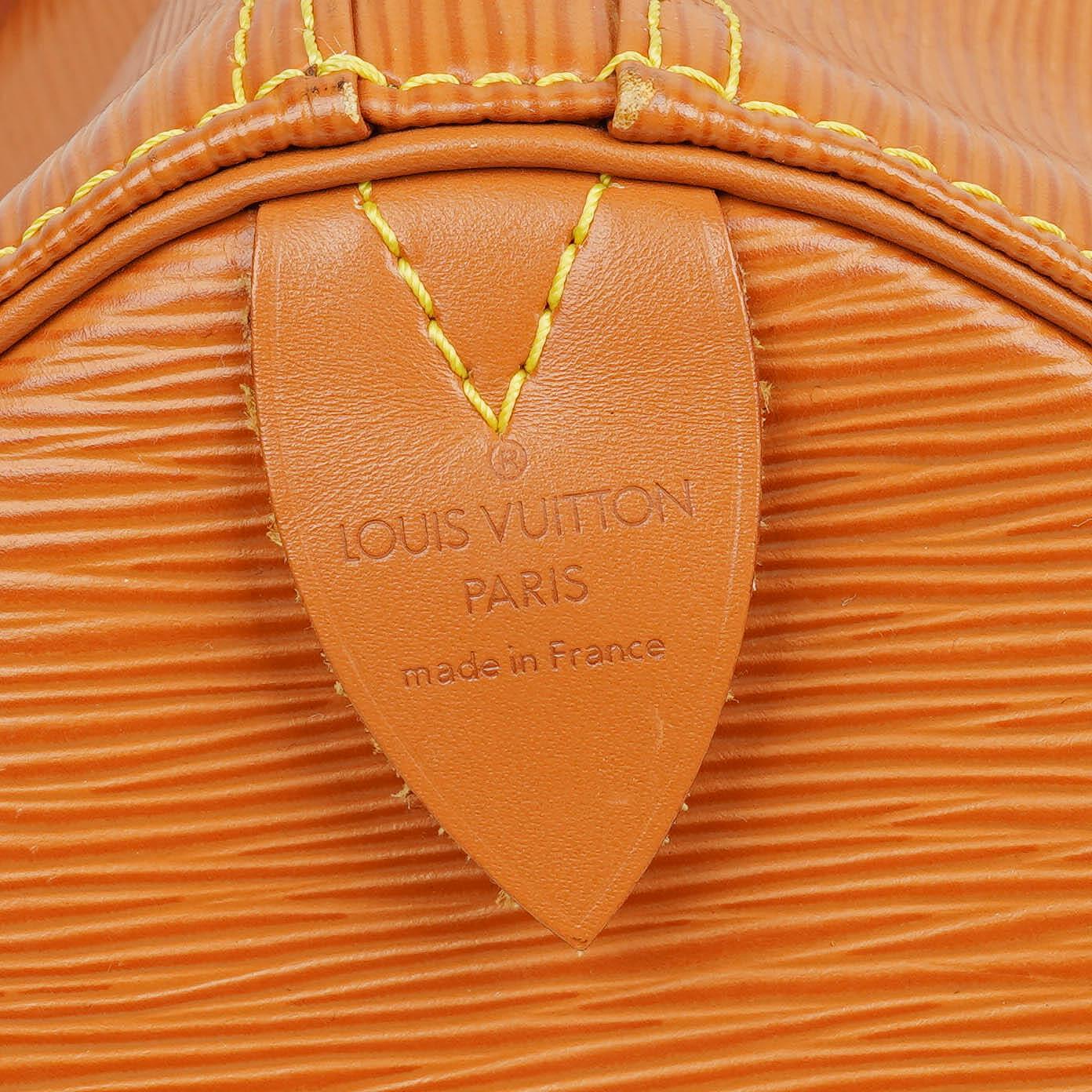 Louis Vuitton Keepall 45 Cognac EPI Leather Travel Bag