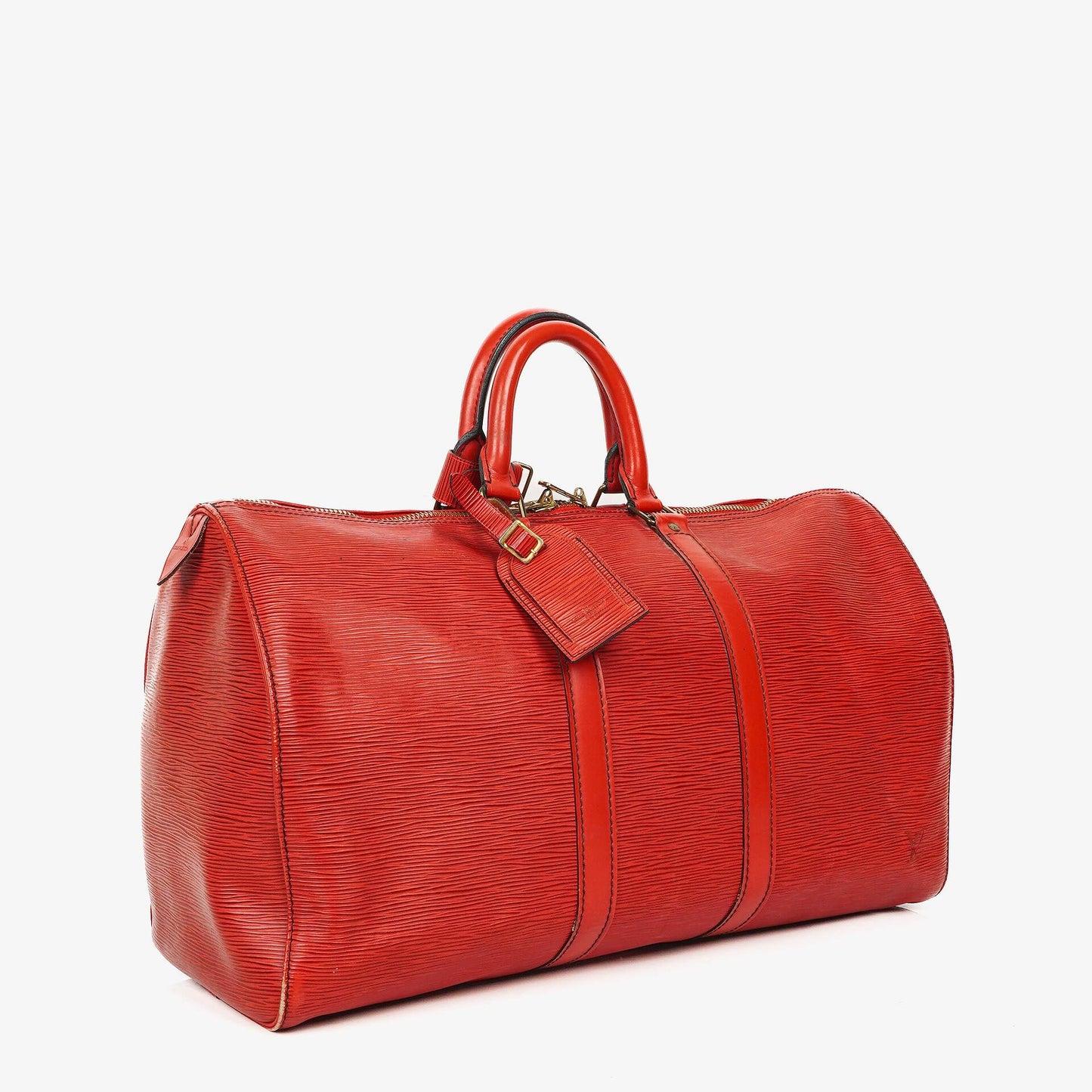 Louis Vuitton Keepall 45 Red EPI Leather Travel Bag